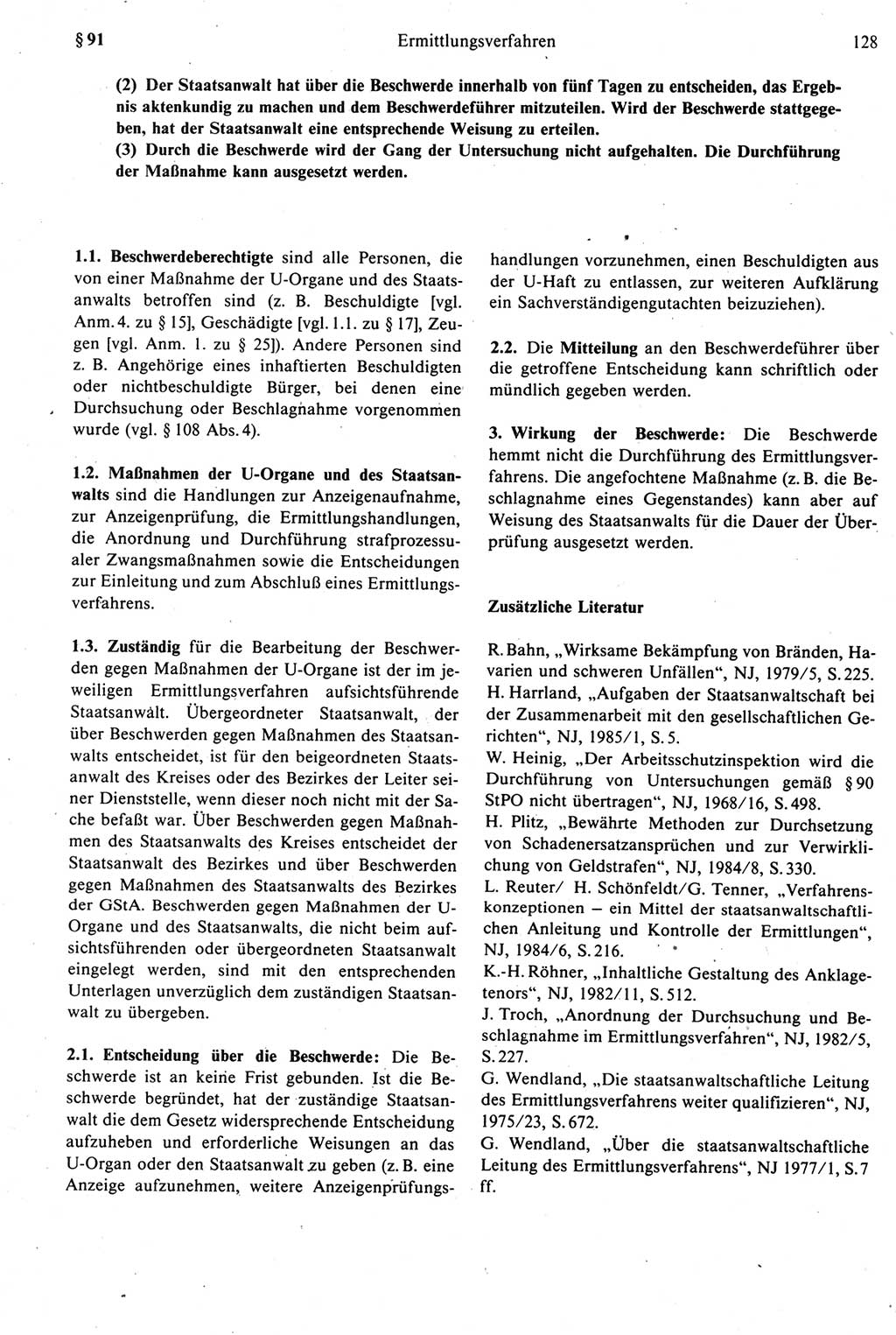 Strafprozeßrecht der DDR [Deutsche Demokratische Republik], Kommentar zur Strafprozeßordnung (StPO) 1987, Seite 128 (Strafprozeßr. DDR Komm. StPO 1987, S. 128)