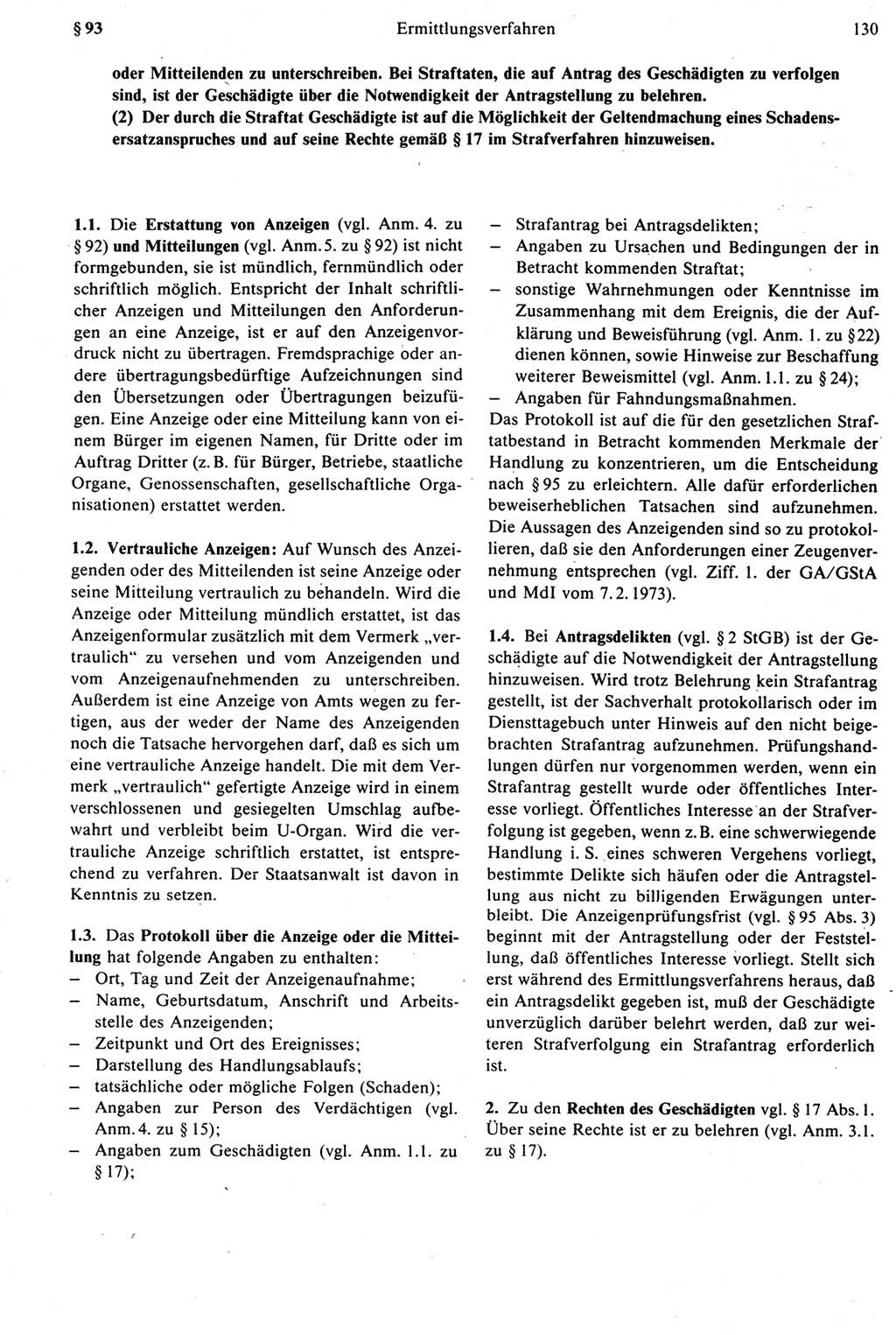 Strafprozeßrecht der DDR [Deutsche Demokratische Republik], Kommentar zur Strafprozeßordnung (StPO) 1987, Seite 130 (Strafprozeßr. DDR Komm. StPO 1987, S. 130)