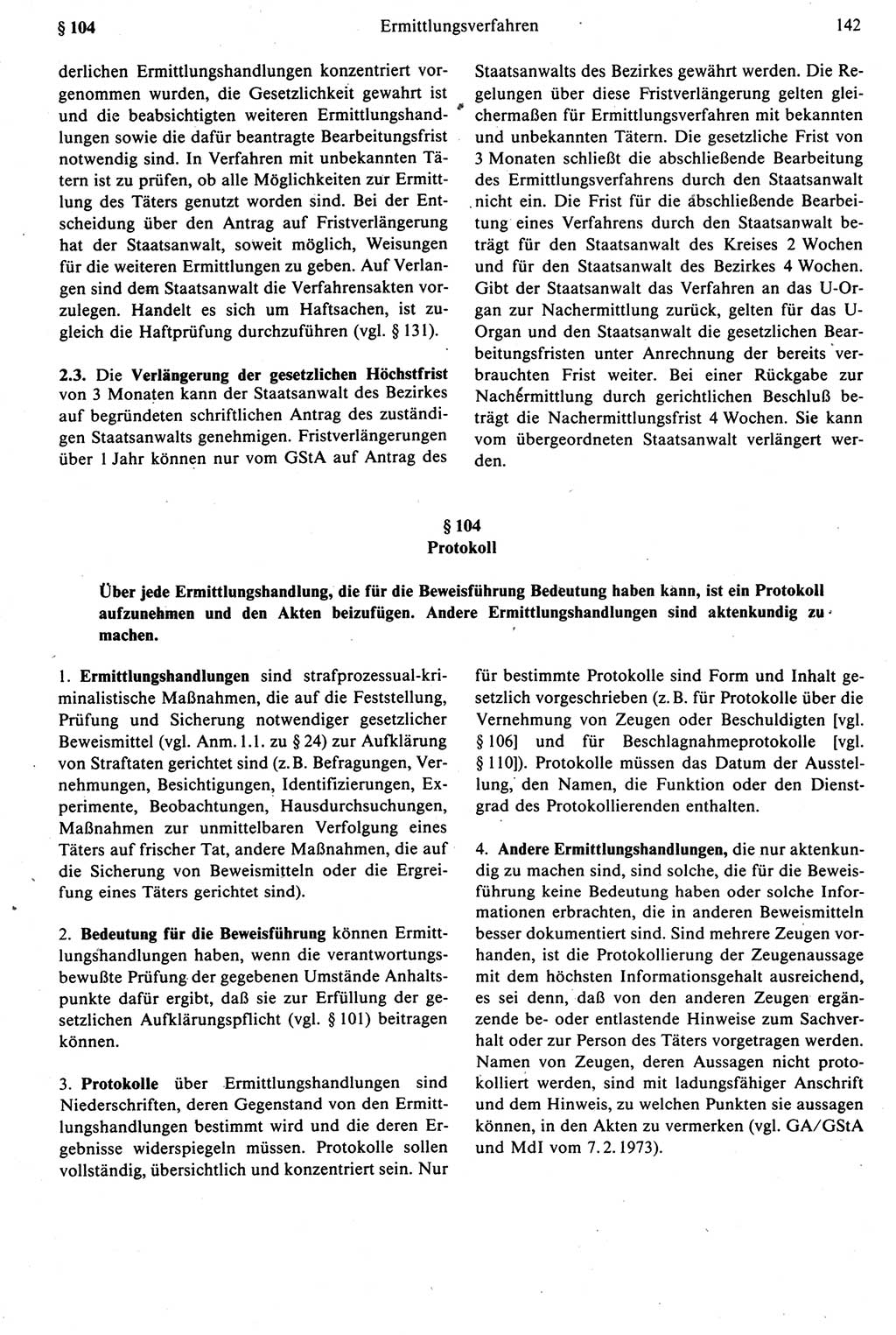 Strafprozeßrecht der DDR [Deutsche Demokratische Republik], Kommentar zur Strafprozeßordnung (StPO) 1987, Seite 142 (Strafprozeßr. DDR Komm. StPO 1987, S. 142)