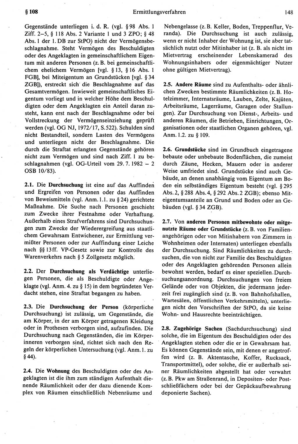 Strafprozeßrecht der DDR [Deutsche Demokratische Republik], Kommentar zur Strafprozeßordnung (StPO) 1987, Seite 148 (Strafprozeßr. DDR Komm. StPO 1987, S. 148)