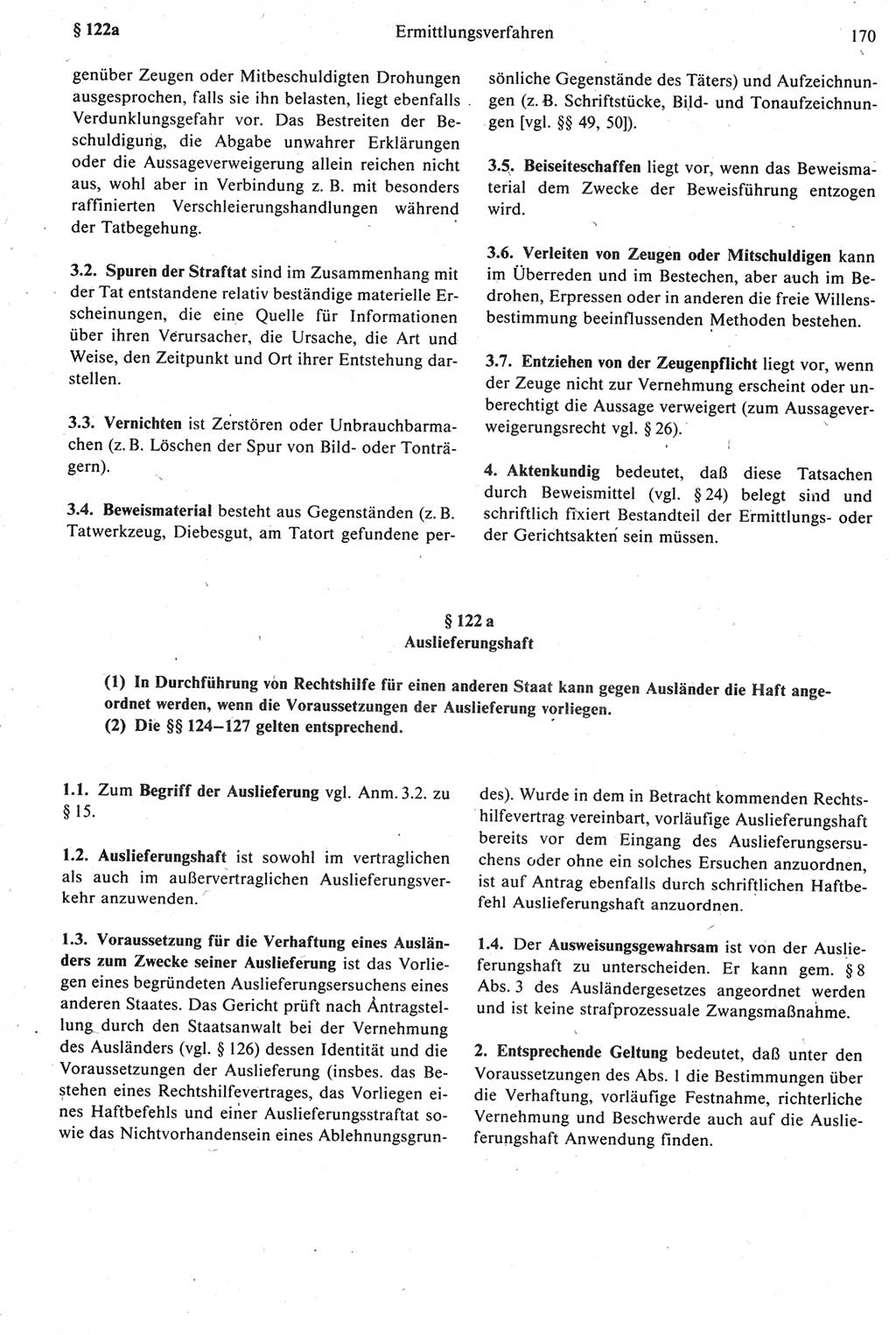 Strafprozeßrecht der DDR [Deutsche Demokratische Republik], Kommentar zur Strafprozeßordnung (StPO) 1987, Seite 170 (Strafprozeßr. DDR Komm. StPO 1987, S. 170)