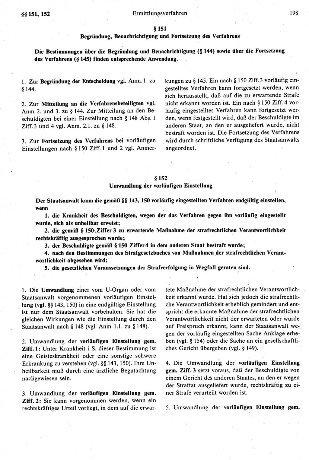 Strafprozeßrecht der DDR [Deutsche Demokratische Republik], Kommentar zur Strafprozeßordnung (StPO) 1987, Seite 198 (Strafprozeßr. DDR Komm. StPO 1987, S. 198)