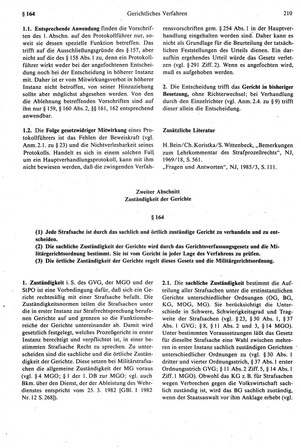 Strafprozeßrecht der DDR [Deutsche Demokratische Republik], Kommentar zur Strafprozeßordnung (StPO) 1987, Seite 210 (Strafprozeßr. DDR Komm. StPO 1987, S. 210)