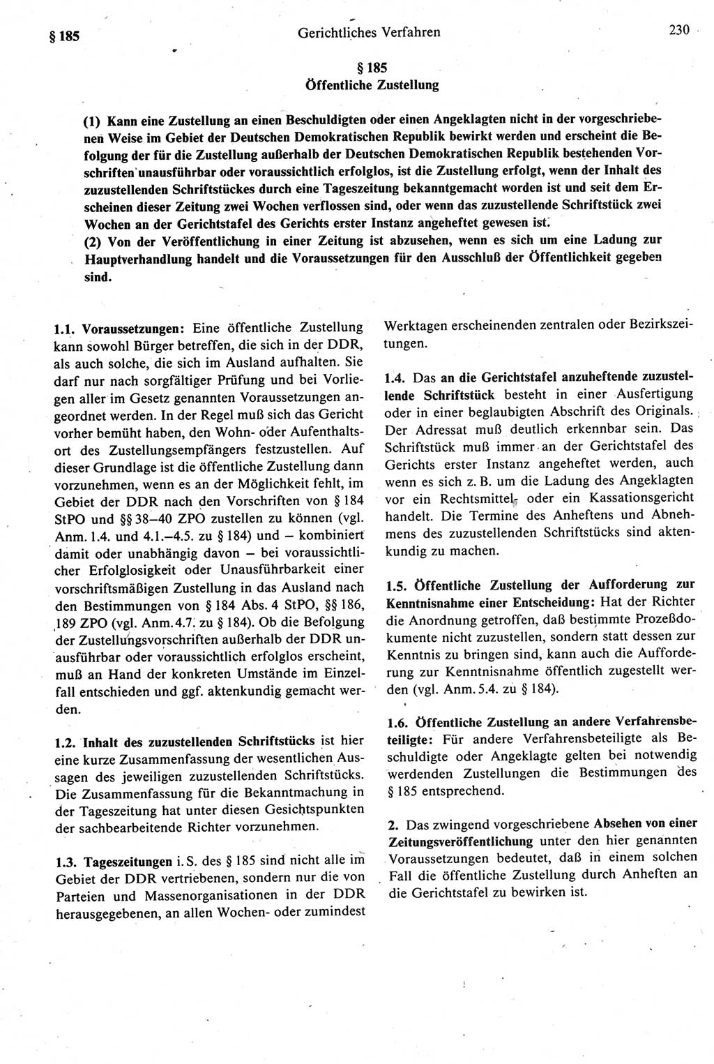 Strafprozeßrecht der DDR [Deutsche Demokratische Republik], Kommentar zur Strafprozeßordnung (StPO) 1987, Seite 230 (Strafprozeßr. DDR Komm. StPO 1987, S. 230)