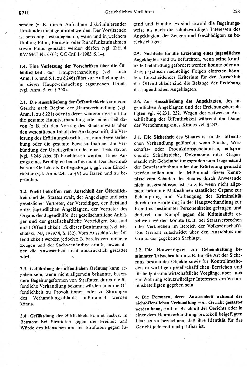 Strafprozeßrecht der DDR [Deutsche Demokratische Republik], Kommentar zur Strafprozeßordnung (StPO) 1987, Seite 258 (Strafprozeßr. DDR Komm. StPO 1987, S. 258)