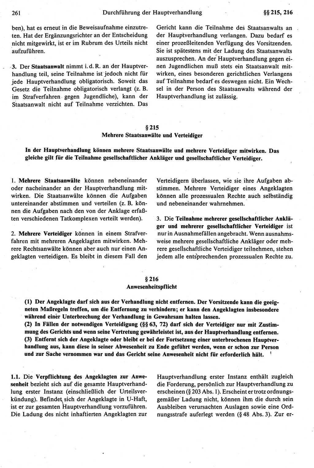 Strafprozeßrecht der DDR [Deutsche Demokratische Republik], Kommentar zur Strafprozeßordnung (StPO) 1987, Seite 261 (Strafprozeßr. DDR Komm. StPO 1987, S. 261)