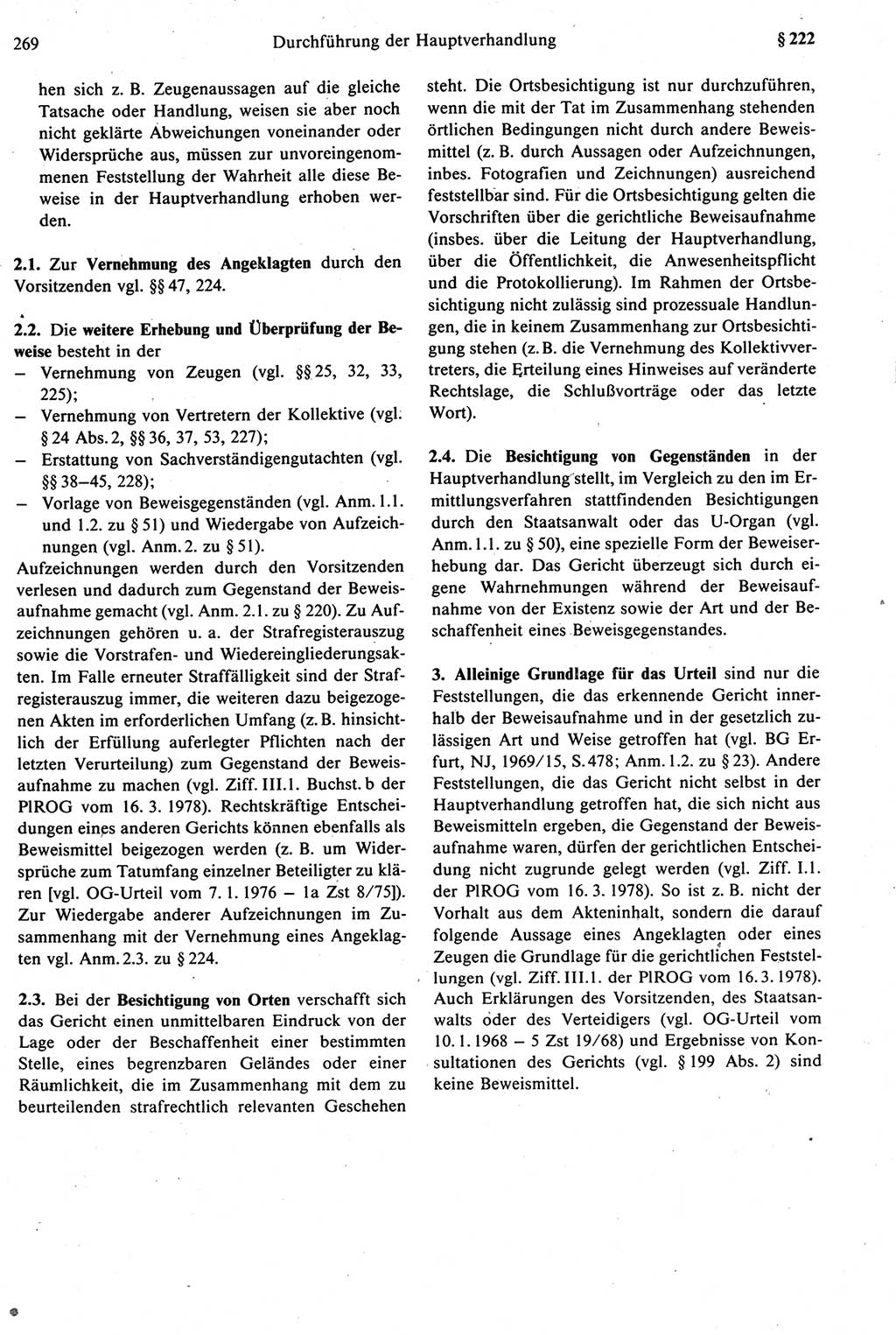 Strafprozeßrecht der DDR [Deutsche Demokratische Republik], Kommentar zur Strafprozeßordnung (StPO) 1987, Seite 269 (Strafprozeßr. DDR Komm. StPO 1987, S. 269)