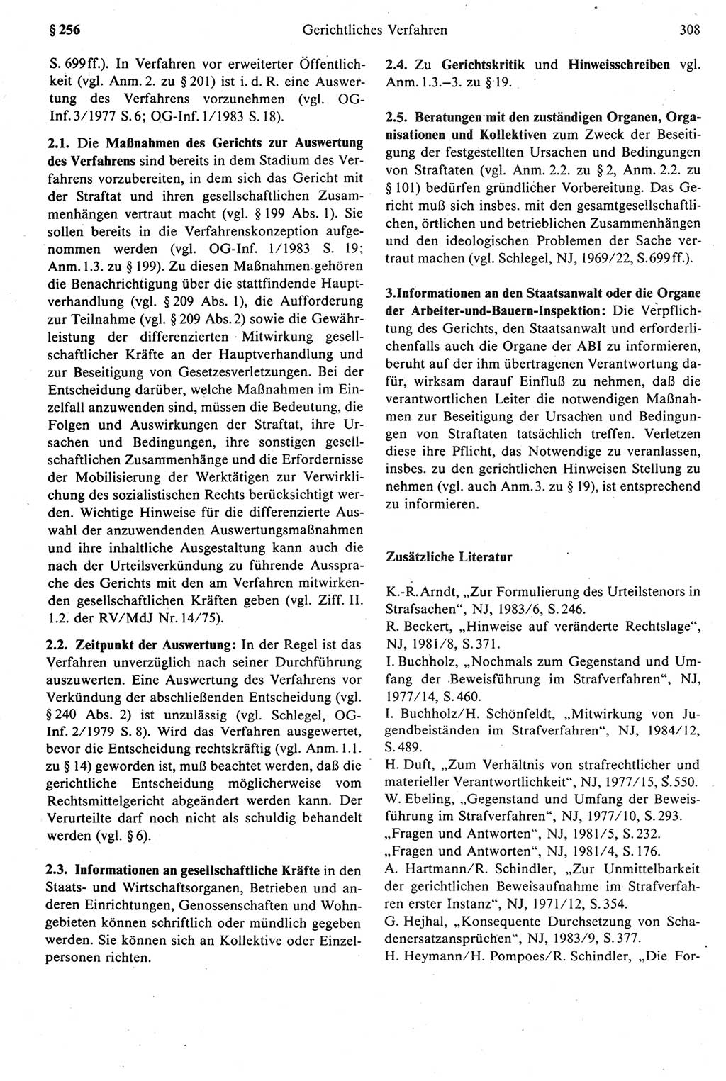 Strafprozeßrecht der DDR [Deutsche Demokratische Republik], Kommentar zur Strafprozeßordnung (StPO) 1987, Seite 308 (Strafprozeßr. DDR Komm. StPO 1987, S. 308)