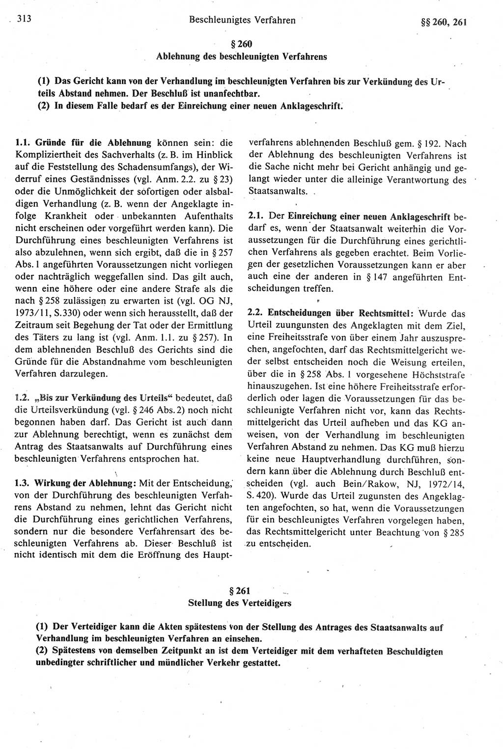 Strafprozeßrecht der DDR [Deutsche Demokratische Republik], Kommentar zur Strafprozeßordnung (StPO) 1987, Seite 313 (Strafprozeßr. DDR Komm. StPO 1987, S. 313)