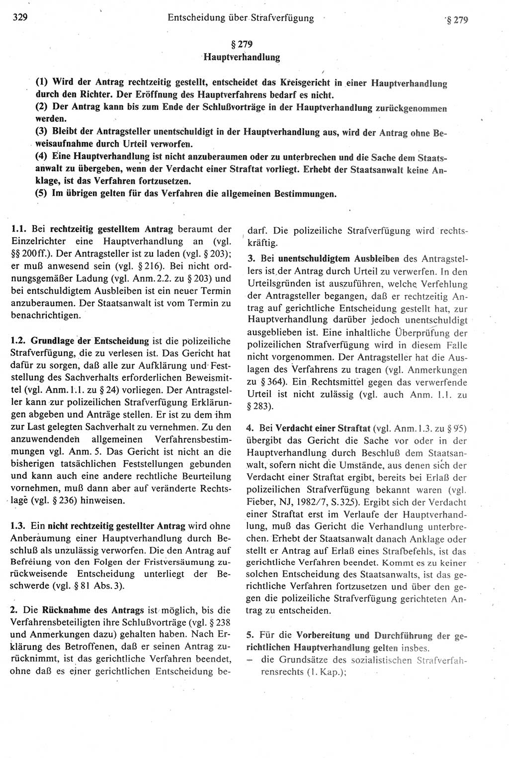 Strafprozeßrecht der DDR [Deutsche Demokratische Republik], Kommentar zur Strafprozeßordnung (StPO) 1987, Seite 329 (Strafprozeßr. DDR Komm. StPO 1987, S. 329)