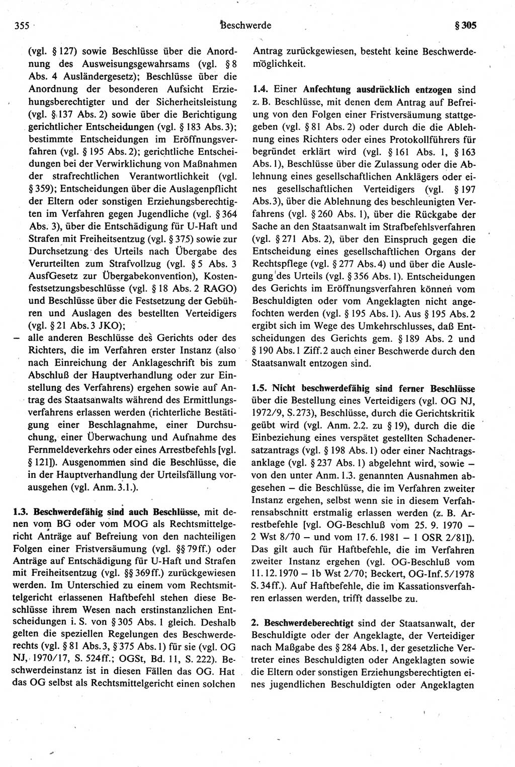 Strafprozeßrecht der DDR [Deutsche Demokratische Republik], Kommentar zur Strafprozeßordnung (StPO) 1987, Seite 355 (Strafprozeßr. DDR Komm. StPO 1987, S. 355)