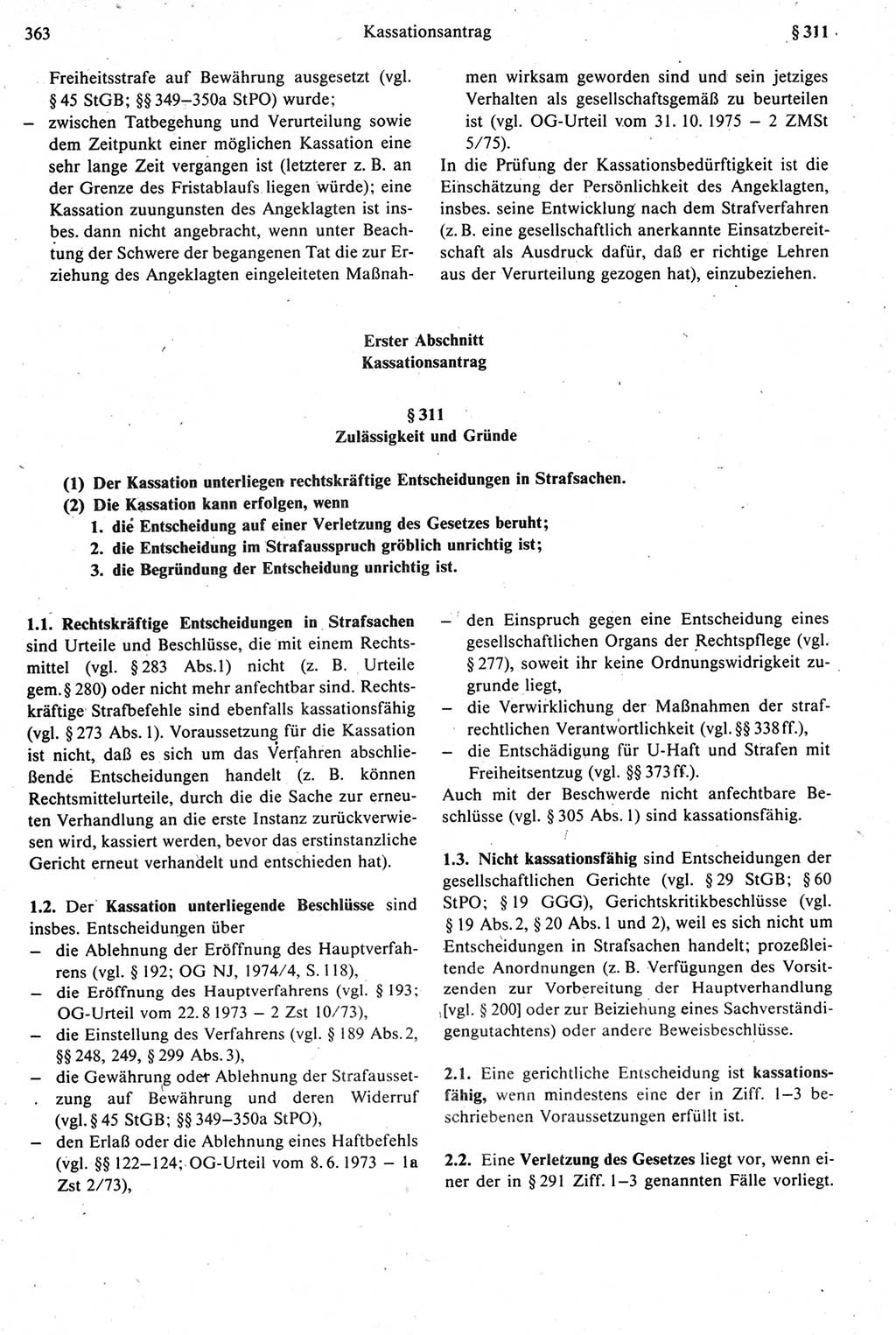 Strafprozeßrecht der DDR [Deutsche Demokratische Republik], Kommentar zur Strafprozeßordnung (StPO) 1987, Seite 363 (Strafprozeßr. DDR Komm. StPO 1987, S. 363)