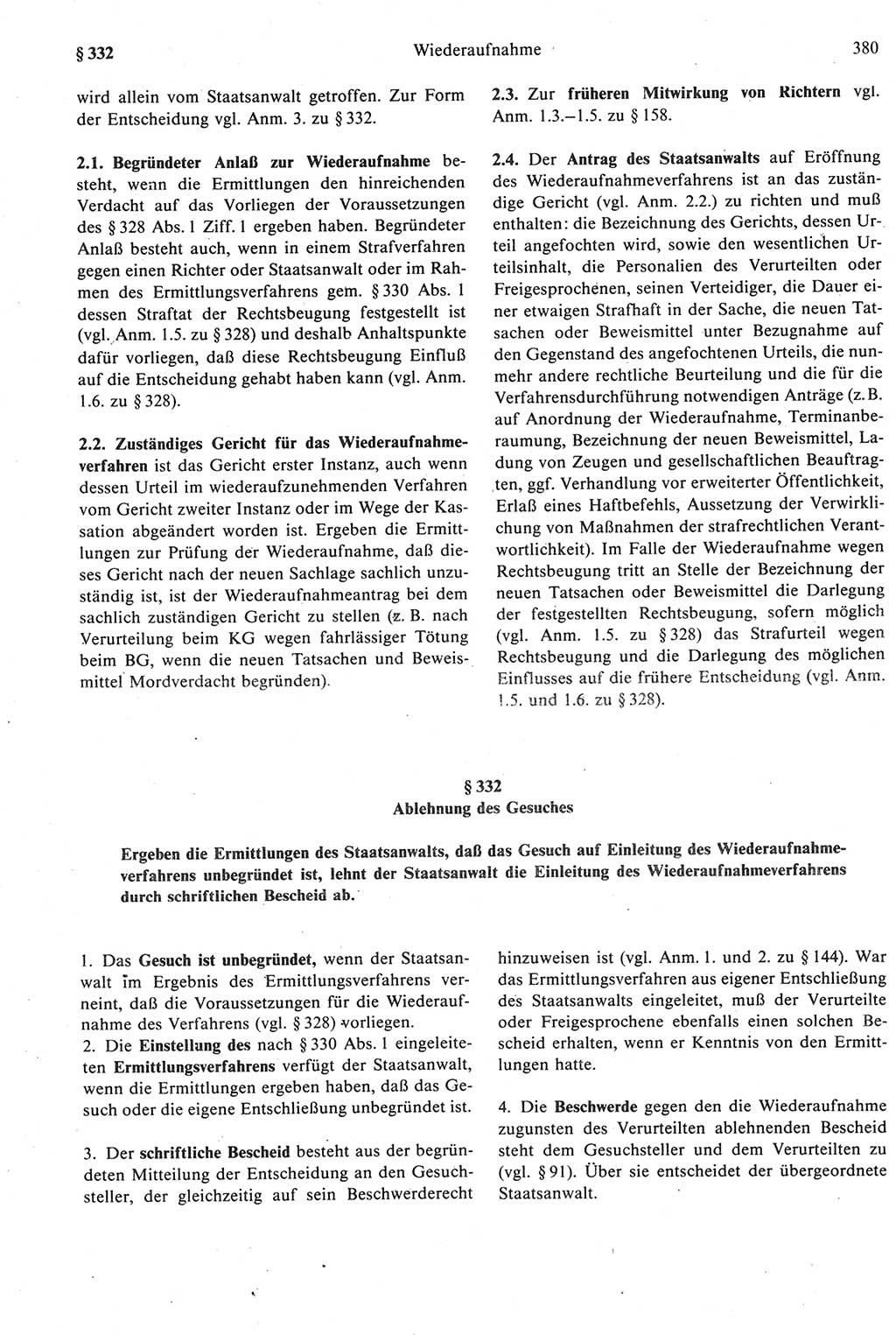 Strafprozeßrecht der DDR [Deutsche Demokratische Republik], Kommentar zur Strafprozeßordnung (StPO) 1987, Seite 380 (Strafprozeßr. DDR Komm. StPO 1987, S. 380)