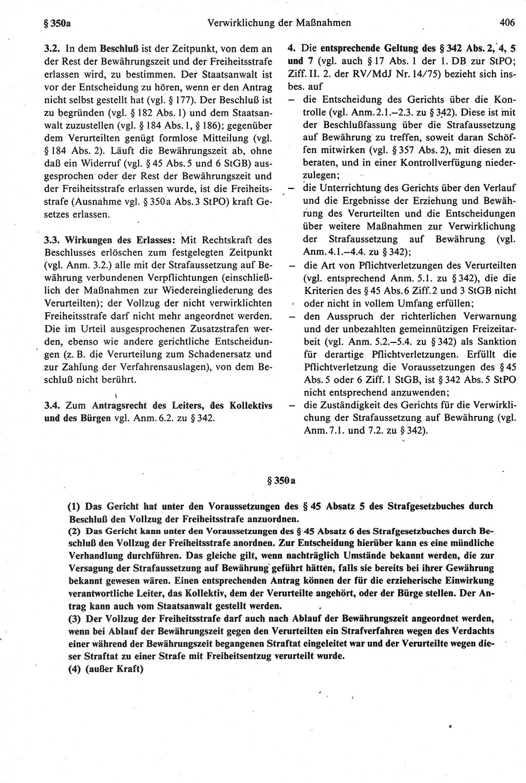 Strafprozeßrecht der DDR [Deutsche Demokratische Republik], Kommentar zur Strafprozeßordnung (StPO) 1987, Seite 406 (Strafprozeßr. DDR Komm. StPO 1987, S. 406)