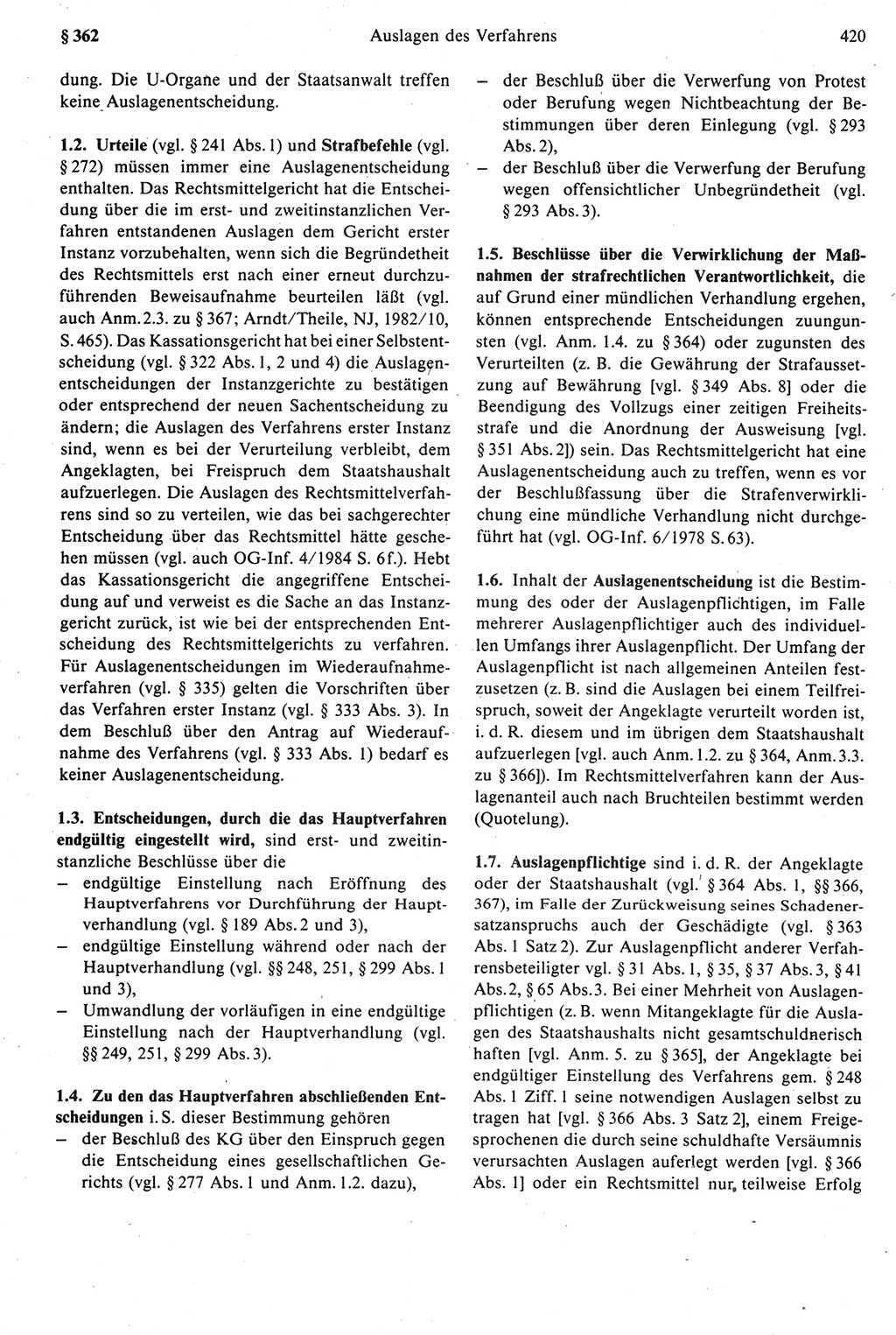 Strafprozeßrecht der DDR [Deutsche Demokratische Republik], Kommentar zur Strafprozeßordnung (StPO) 1987, Seite 420 (Strafprozeßr. DDR Komm. StPO 1987, S. 420)