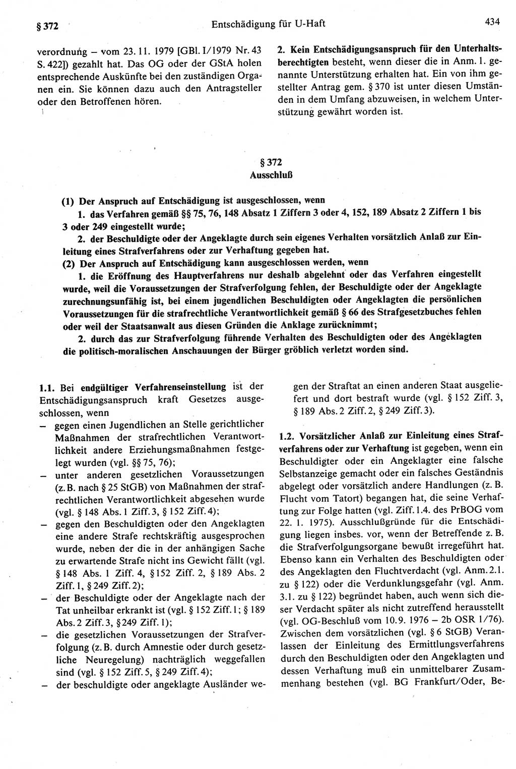 Strafprozeßrecht der DDR [Deutsche Demokratische Republik], Kommentar zur Strafprozeßordnung (StPO) 1987, Seite 434 (Strafprozeßr. DDR Komm. StPO 1987, S. 434)