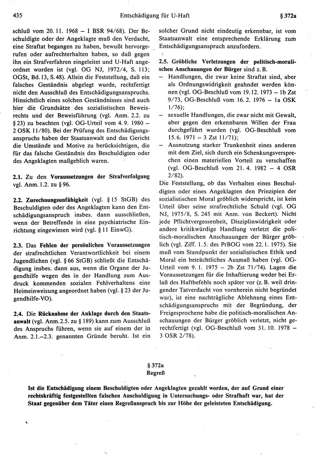 Strafprozeßrecht der DDR [Deutsche Demokratische Republik], Kommentar zur Strafprozeßordnung (StPO) 1987, Seite 435 (Strafprozeßr. DDR Komm. StPO 1987, S. 435)