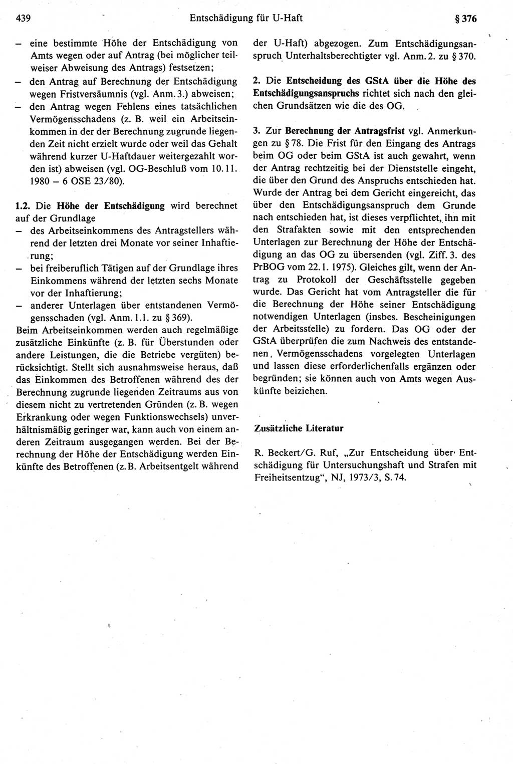 Strafprozeßrecht der DDR [Deutsche Demokratische Republik], Kommentar zur Strafprozeßordnung (StPO) 1987, Seite 439 (Strafprozeßr. DDR Komm. StPO 1987, S. 439)