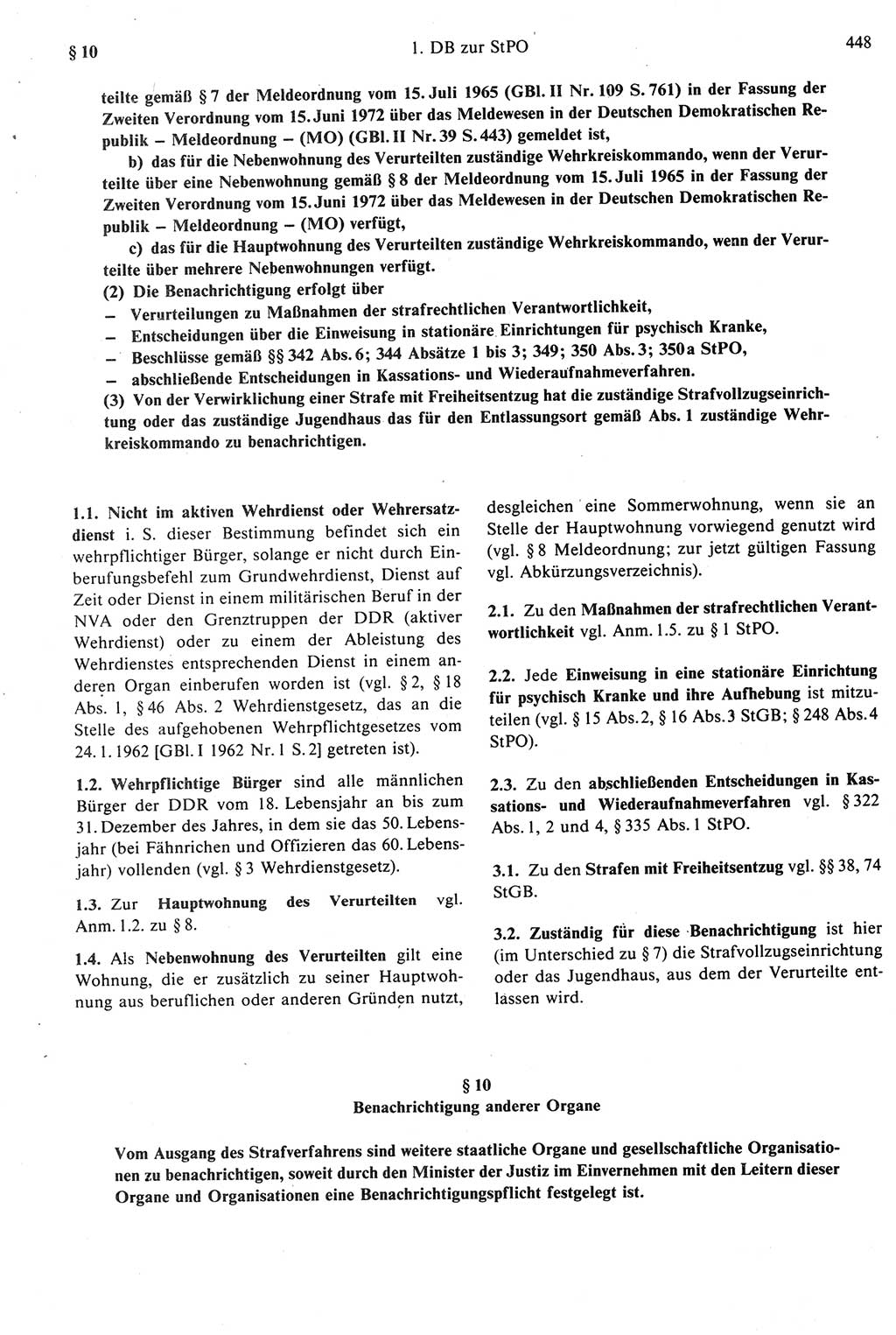 Strafprozeßrecht der DDR [Deutsche Demokratische Republik], Kommentar zur Strafprozeßordnung (StPO) 1987, Seite 448 (Strafprozeßr. DDR Komm. StPO 1987, S. 448)