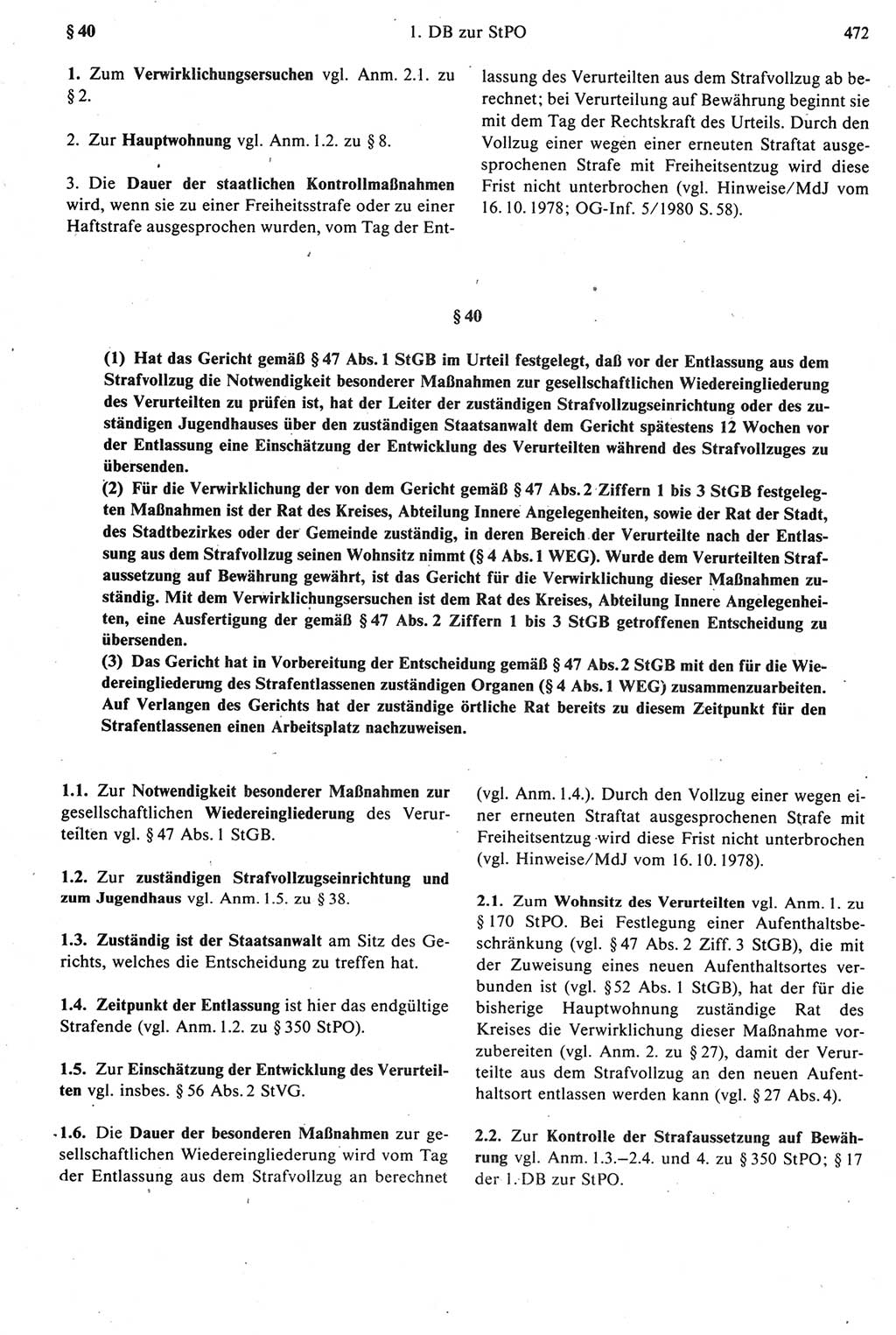 Strafprozeßrecht der DDR [Deutsche Demokratische Republik], Kommentar zur Strafprozeßordnung (StPO) 1987, Seite 472 (Strafprozeßr. DDR Komm. StPO 1987, S. 472)