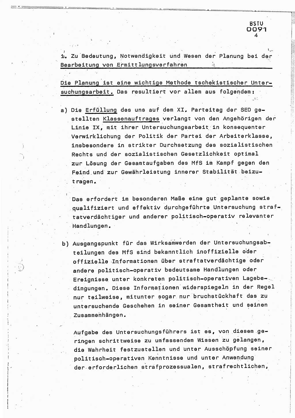 Lektion Ministerium für Staatssicherheit (MfS) [Deutsche Demokratische Republik (DDR)], Hauptabteilung (HA) Ⅸ, Berlin 1987, Seite 4 (Lekt. Pln. Bearb. EV MfS DDR HA Ⅸ /87 1987, S. 4)
