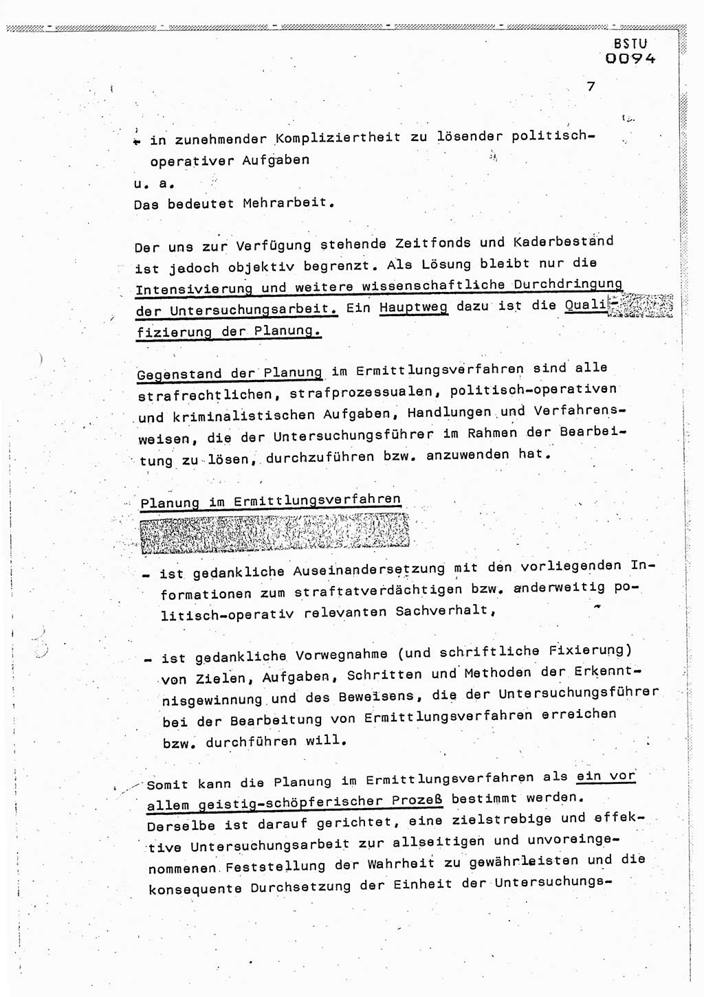 Lektion Ministerium für Staatssicherheit (MfS) [Deutsche Demokratische Republik (DDR)], Hauptabteilung (HA) Ⅸ, Berlin 1987, Seite 7 (Lekt. Pln. Bearb. EV MfS DDR HA Ⅸ /87 1987, S. 7)