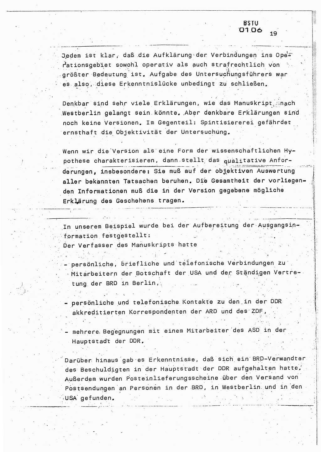 Lektion Ministerium für Staatssicherheit (MfS) [Deutsche Demokratische Republik (DDR)], Hauptabteilung (HA) Ⅸ, Berlin 1987, Seite 19 (Lekt. Pln. Bearb. EV MfS DDR HA Ⅸ /87 1987, S. 19)