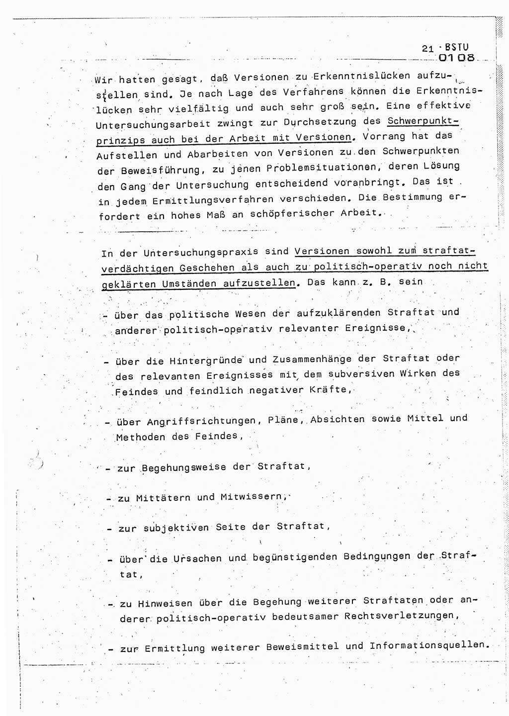 Lektion Ministerium für Staatssicherheit (MfS) [Deutsche Demokratische Republik (DDR)], Hauptabteilung (HA) Ⅸ, Berlin 1987, Seite 21 (Lekt. Pln. Bearb. EV MfS DDR HA Ⅸ /87 1987, S. 21)