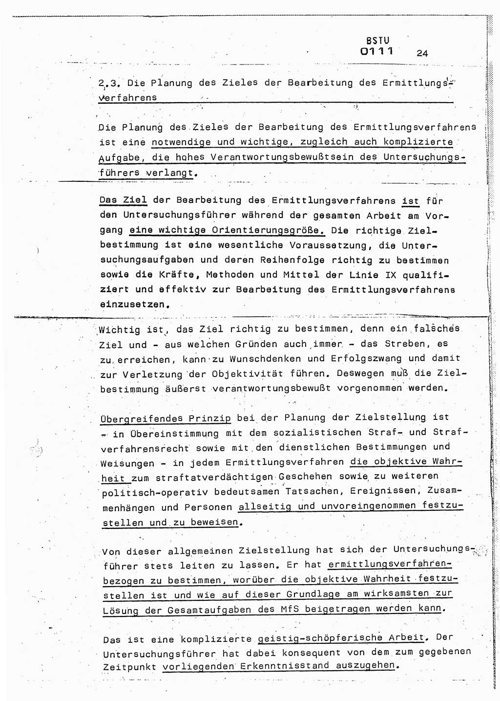 Lektion Ministerium für Staatssicherheit (MfS) [Deutsche Demokratische Republik (DDR)], Hauptabteilung (HA) Ⅸ, Berlin 1987, Seite 24 (Lekt. Pln. Bearb. EV MfS DDR HA Ⅸ /87 1987, S. 24)