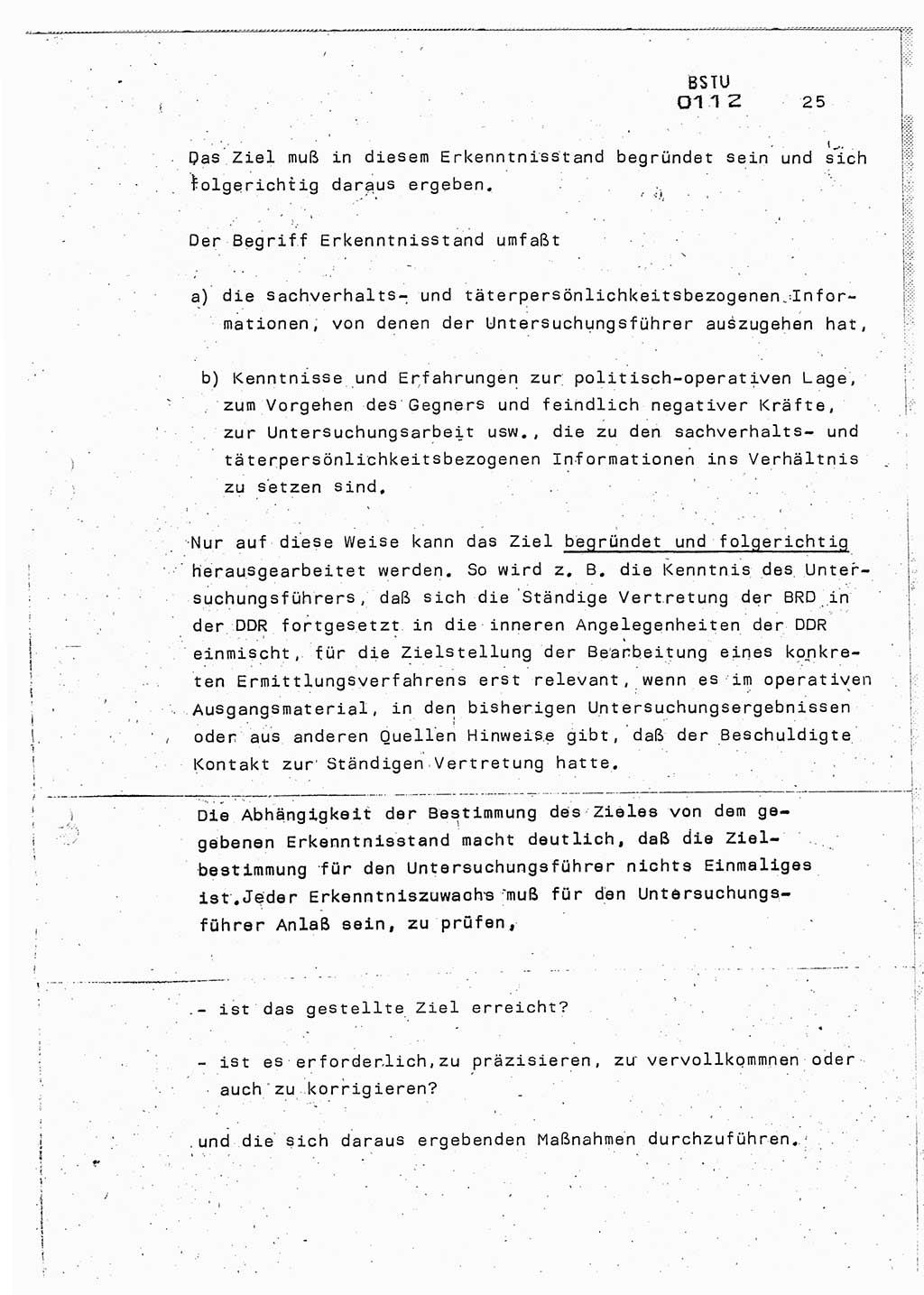 Lektion Ministerium für Staatssicherheit (MfS) [Deutsche Demokratische Republik (DDR)], Hauptabteilung (HA) Ⅸ, Berlin 1987, Seite 25 (Lekt. Pln. Bearb. EV MfS DDR HA Ⅸ /87 1987, S. 25)