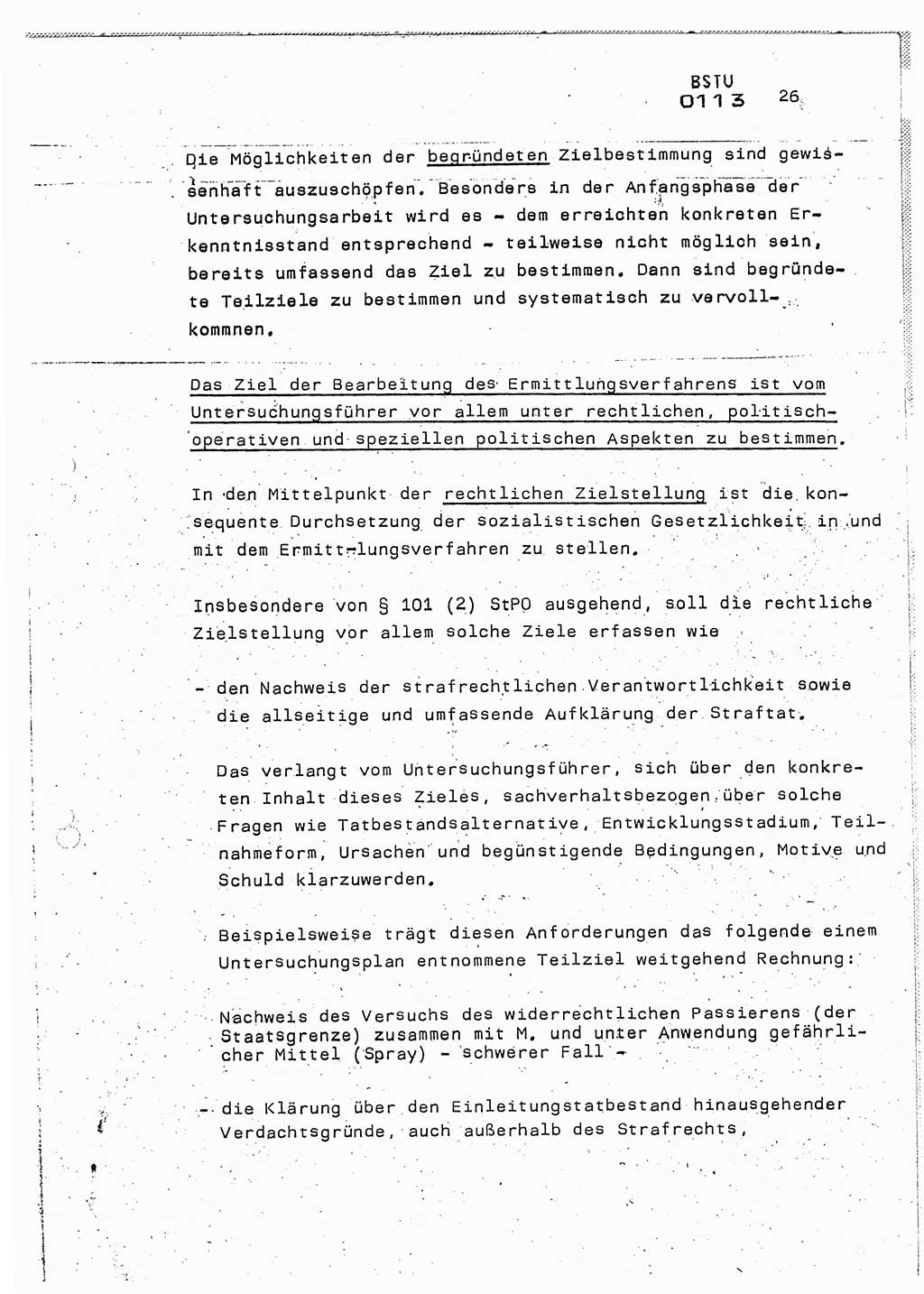 Lektion Ministerium für Staatssicherheit (MfS) [Deutsche Demokratische Republik (DDR)], Hauptabteilung (HA) Ⅸ, Berlin 1987, Seite 26 (Lekt. Pln. Bearb. EV MfS DDR HA Ⅸ /87 1987, S. 26)