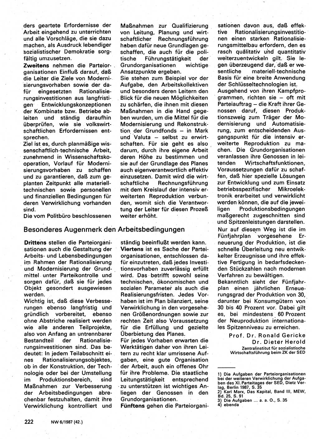 Neuer Weg (NW), Organ des Zentralkomitees (ZK) der SED (Sozialistische Einheitspartei Deutschlands) für Fragen des Parteilebens, 42. Jahrgang [Deutsche Demokratische Republik (DDR)] 1987, Seite 222 (NW ZK SED DDR 1987, S. 222)