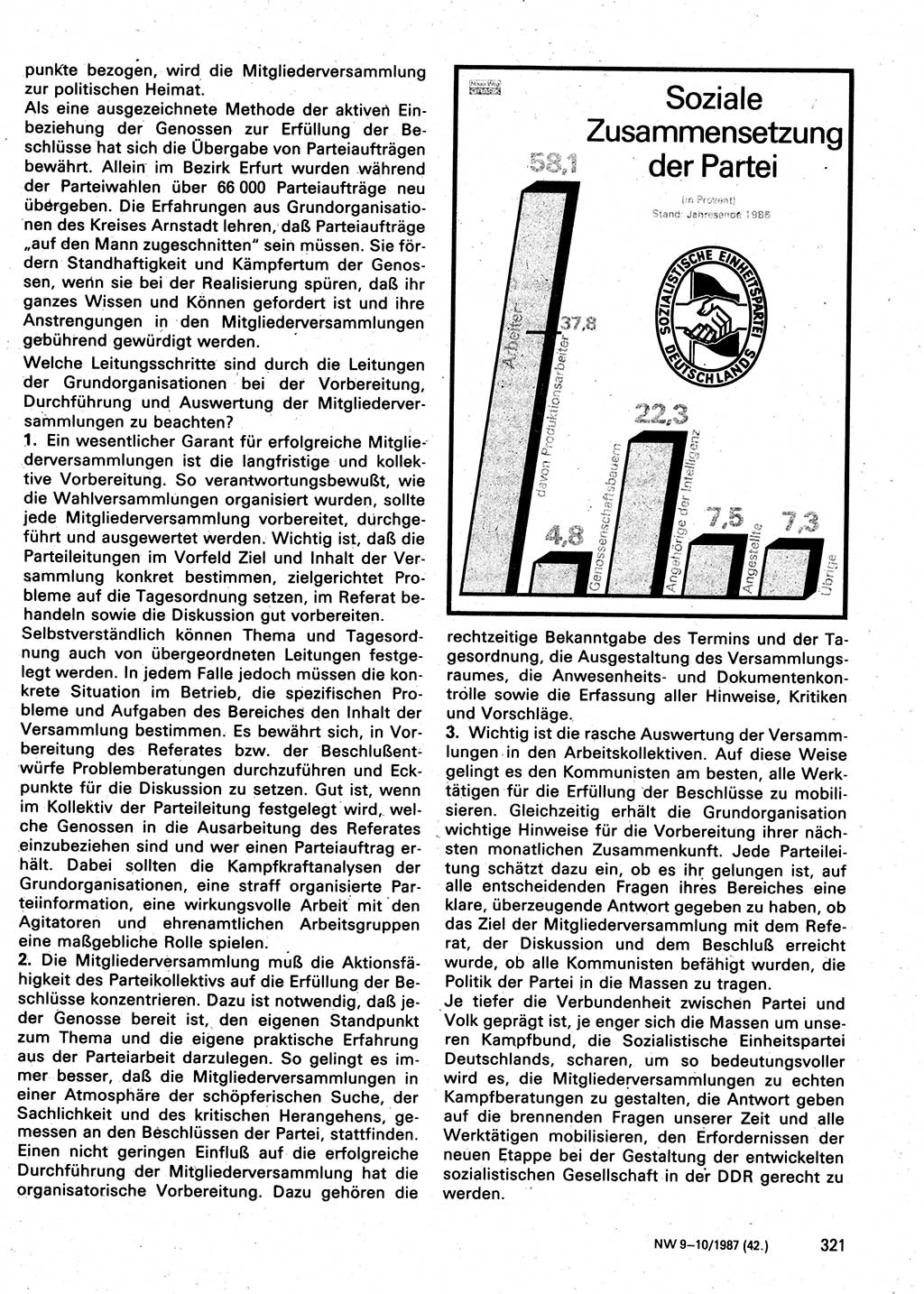 Neuer Weg (NW), Organ des Zentralkomitees (ZK) der SED (Sozialistische Einheitspartei Deutschlands) für Fragen des Parteilebens, 42. Jahrgang [Deutsche Demokratische Republik (DDR)] 1987, Seite 321 (NW ZK SED DDR 1987, S. 321)