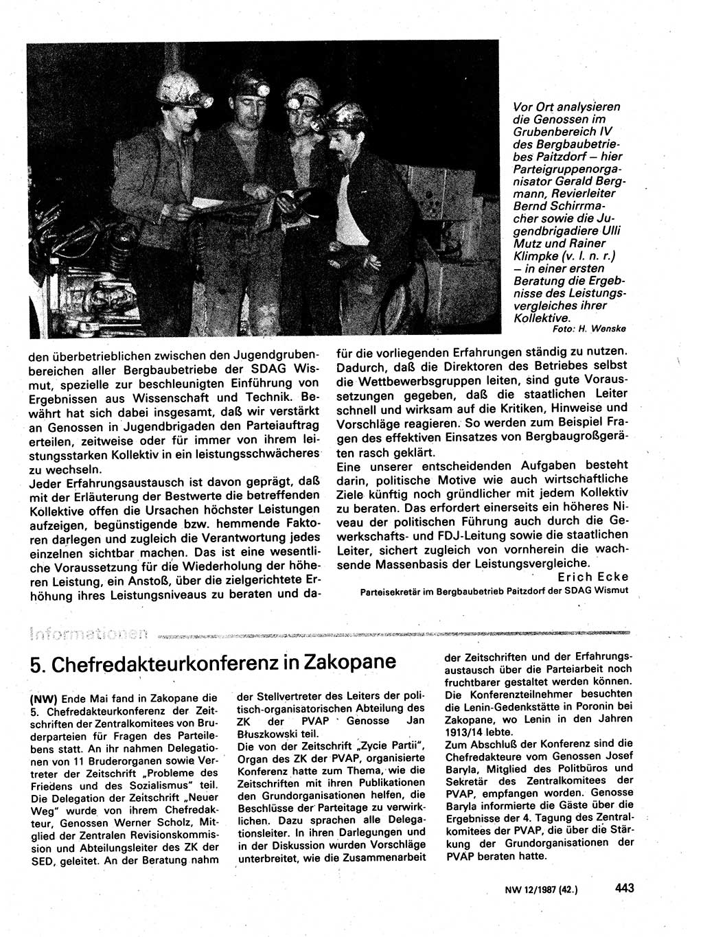 Neuer Weg (NW), Organ des Zentralkomitees (ZK) der SED (Sozialistische Einheitspartei Deutschlands) für Fragen des Parteilebens, 42. Jahrgang [Deutsche Demokratische Republik (DDR)] 1987, Seite 422 (NW ZK SED DDR 1987, S. 422)