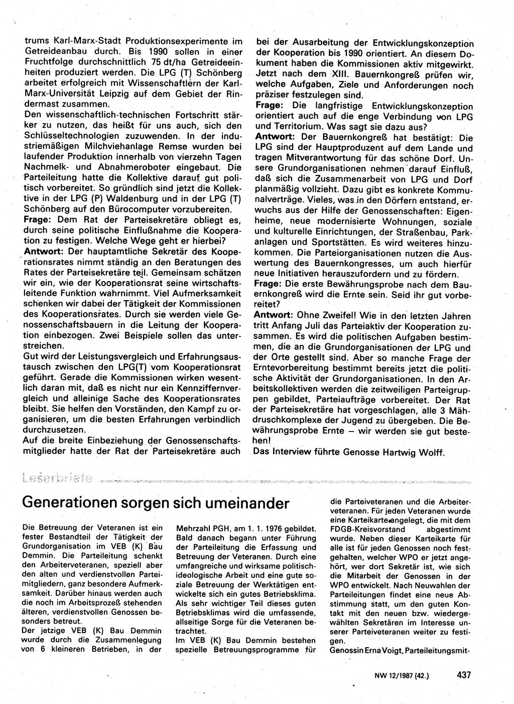 Neuer Weg (NW), Organ des Zentralkomitees (ZK) der SED (Sozialistische Einheitspartei Deutschlands) für Fragen des Parteilebens, 42. Jahrgang [Deutsche Demokratische Republik (DDR)] 1987, Seite 428 (NW ZK SED DDR 1987, S. 428)