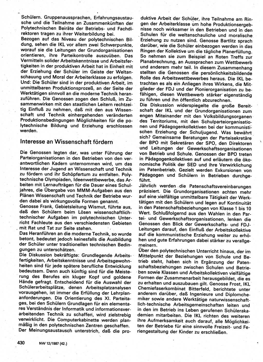 Neuer Weg (NW), Organ des Zentralkomitees (ZK) der SED (Sozialistische Einheitspartei Deutschlands) für Fragen des Parteilebens, 42. Jahrgang [Deutsche Demokratische Republik (DDR)] 1987, Seite 435 (NW ZK SED DDR 1987, S. 435)