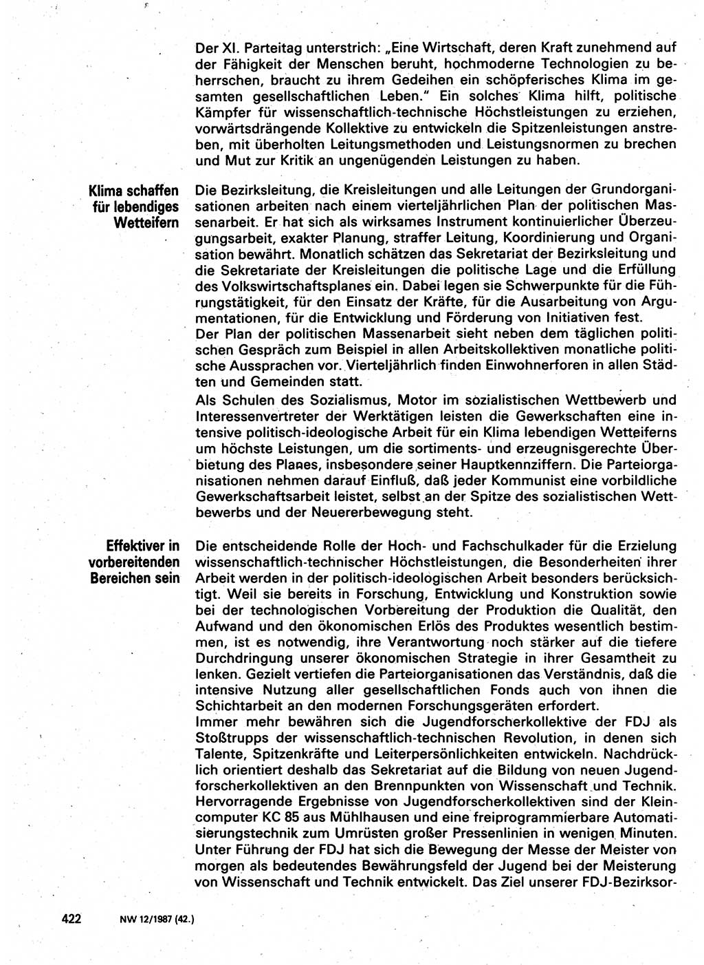 Neuer Weg (NW), Organ des Zentralkomitees (ZK) der SED (Sozialistische Einheitspartei Deutschlands) für Fragen des Parteilebens, 42. Jahrgang [Deutsche Demokratische Republik (DDR)] 1987, Seite 443 (NW ZK SED DDR 1987, S. 443)