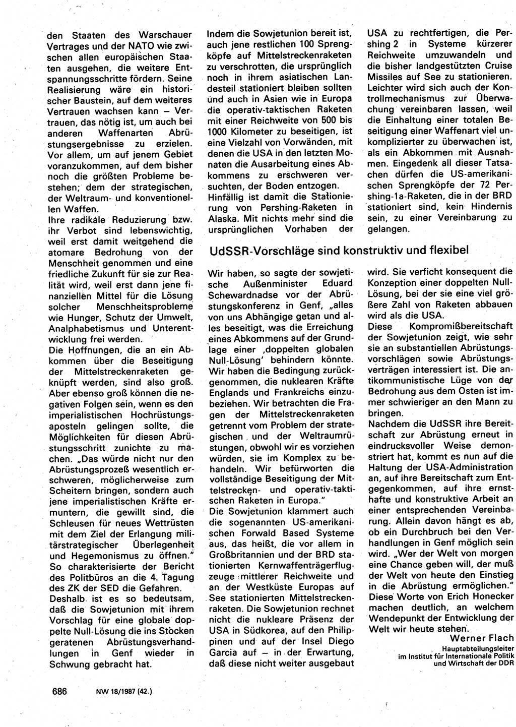 Neuer Weg (NW), Organ des Zentralkomitees (ZK) der SED (Sozialistische Einheitspartei Deutschlands) für Fragen des Parteilebens, 42. Jahrgang [Deutsche Demokratische Republik (DDR)] 1987, Seite 686 (NW ZK SED DDR 1987, S. 686)