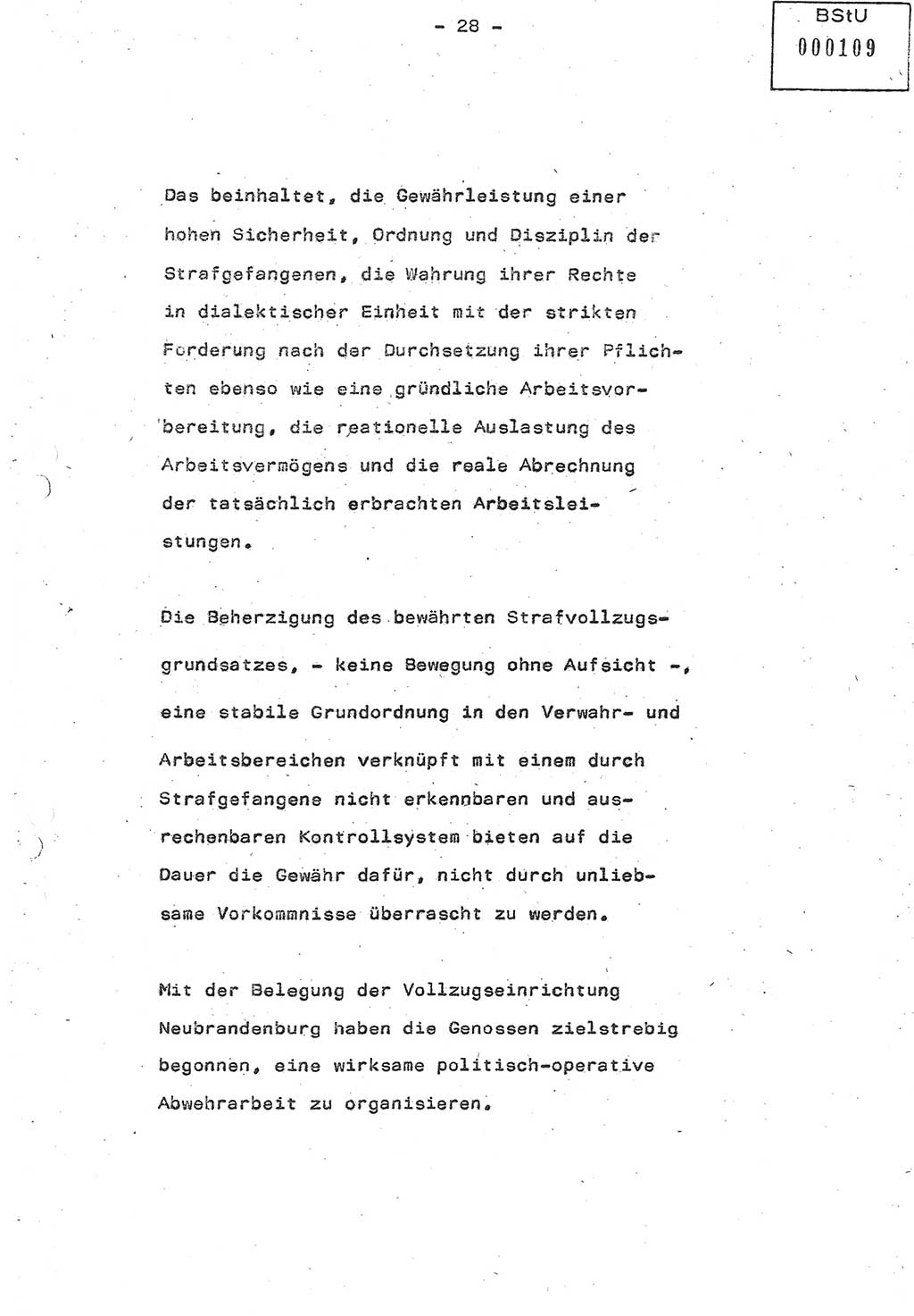 Referat (Oberst Siegfried Rataizick) auf der Dienstberatung mit den Leitern der Abteilungen der Abteilung ⅩⅣ des MfS [Ministerium für Staatssicherheit] Berlin und den Leitern der Abteilungen ⅩⅣ der Bezirksverwaltungen (BV) am 3.12.1987, Ministerium für Staatssicherheit [Deutsche Demokratische Republik (DDR)], Abteilung (Abt.) XIV, Berlin, 28.11.1987, Seite 28 (Ref. Di.-Ber. Ltr. Abt. ⅩⅣ MfS DDR 1987, S. 28)