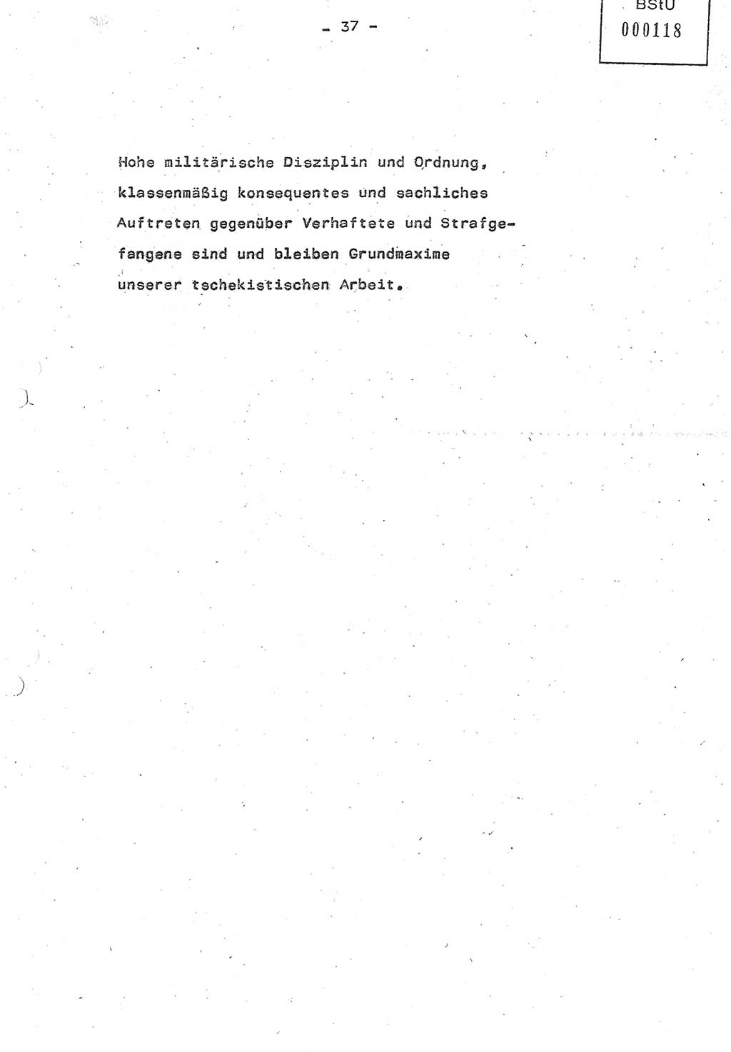 Referat (Oberst Siegfried Rataizick) auf der Dienstberatung mit den Leitern der Abteilungen der Abteilung ⅩⅣ des MfS [Ministerium für Staatssicherheit] Berlin und den Leitern der Abteilungen ⅩⅣ der Bezirksverwaltungen (BV) am 3.12.1987, Ministerium für Staatssicherheit [Deutsche Demokratische Republik (DDR)], Abteilung (Abt.) XIV, Berlin, 28.11.1987, Seite 37 (Ref. Di.-Ber. Ltr. Abt. ⅩⅣ MfS DDR 1987, S. 37)