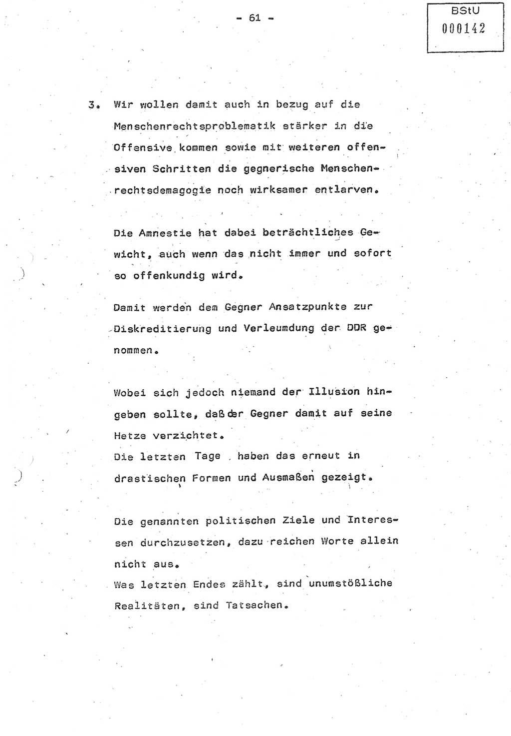 Referat (Oberst Siegfried Rataizick) auf der Dienstberatung mit den Leitern der Abteilungen der Abteilung ⅩⅣ des MfS [Ministerium für Staatssicherheit] Berlin und den Leitern der Abteilungen ⅩⅣ der Bezirksverwaltungen (BV) am 3.12.1987, Ministerium für Staatssicherheit [Deutsche Demokratische Republik (DDR)], Abteilung (Abt.) XIV, Berlin, 28.11.1987, Seite 61 (Ref. Di.-Ber. Ltr. Abt. ⅩⅣ MfS DDR 1987, S. 61)