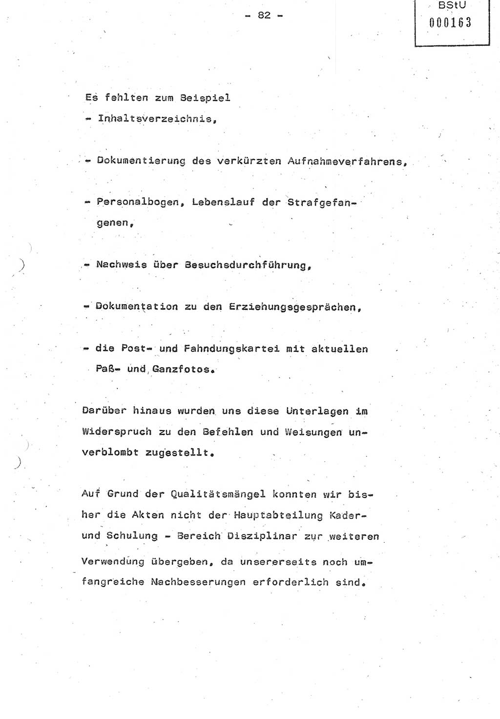 Referat (Oberst Siegfried Rataizick) auf der Dienstberatung mit den Leitern der Abteilungen der Abteilung ⅩⅣ des MfS [Ministerium für Staatssicherheit] Berlin und den Leitern der Abteilungen ⅩⅣ der Bezirksverwaltungen (BV) am 3.12.1987, Ministerium für Staatssicherheit [Deutsche Demokratische Republik (DDR)], Abteilung (Abt.) XIV, Berlin, 28.11.1987, Seite 82 (Ref. Di.-Ber. Ltr. Abt. ⅩⅣ MfS DDR 1987, S. 82)