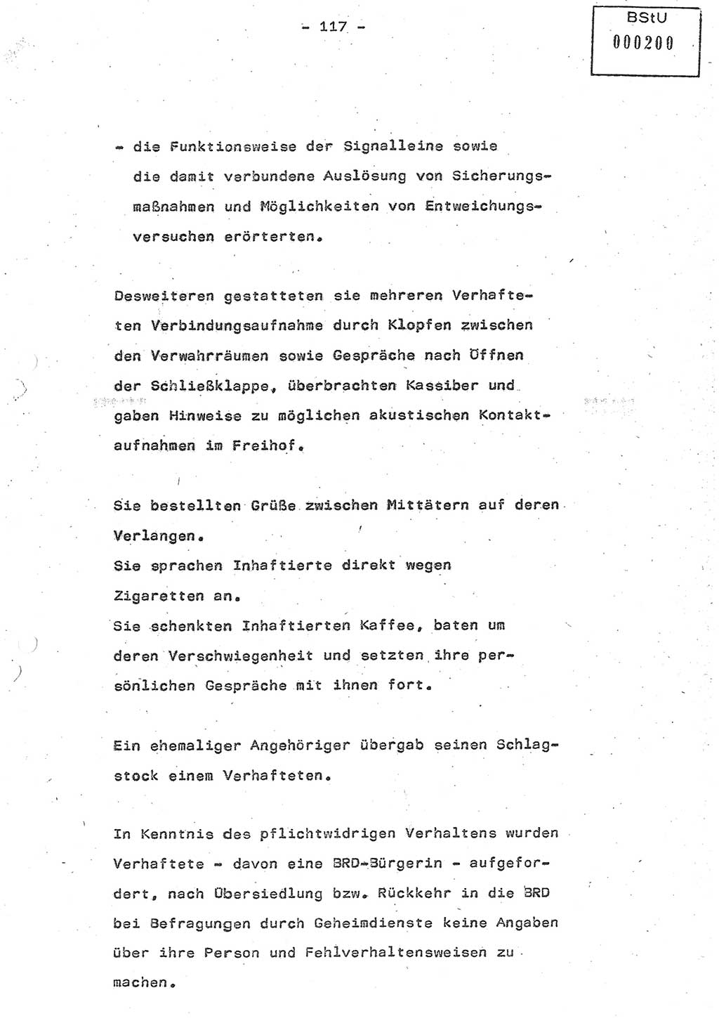 Referat (Oberst Siegfried Rataizick) auf der Dienstberatung mit den Leitern der Abteilungen der Abteilung ⅩⅣ des MfS [Ministerium für Staatssicherheit] Berlin und den Leitern der Abteilungen ⅩⅣ der Bezirksverwaltungen (BV) am 3.12.1987, Ministerium für Staatssicherheit [Deutsche Demokratische Republik (DDR)], Abteilung (Abt.) XIV, Berlin, 28.11.1987, Seite 117 (Ref. Di.-Ber. Ltr. Abt. ⅩⅣ MfS DDR 1987, S. 117)