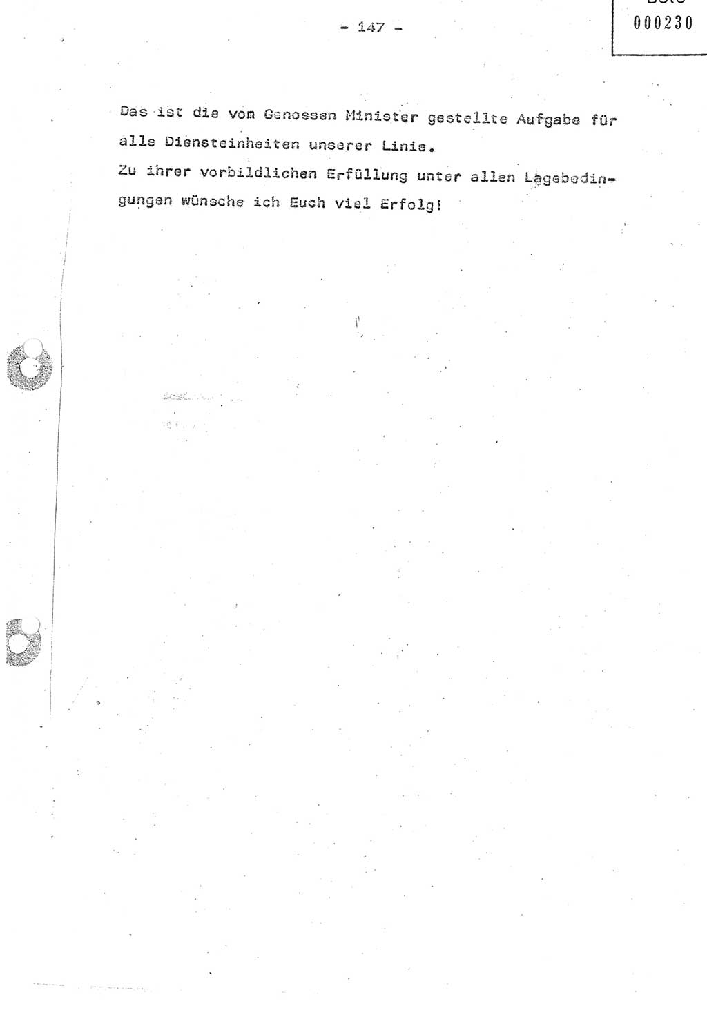 Referat (Oberst Siegfried Rataizick) auf der Dienstberatung mit den Leitern der Abteilungen der Abteilung ⅩⅣ des MfS [Ministerium für Staatssicherheit] Berlin und den Leitern der Abteilungen ⅩⅣ der Bezirksverwaltungen (BV) am 3.12.1987, Ministerium für Staatssicherheit [Deutsche Demokratische Republik (DDR)], Abteilung (Abt.) XIV, Berlin, 28.11.1987, Seite 147 (Ref. Di.-Ber. Ltr. Abt. ⅩⅣ MfS DDR 1987, S. 147)