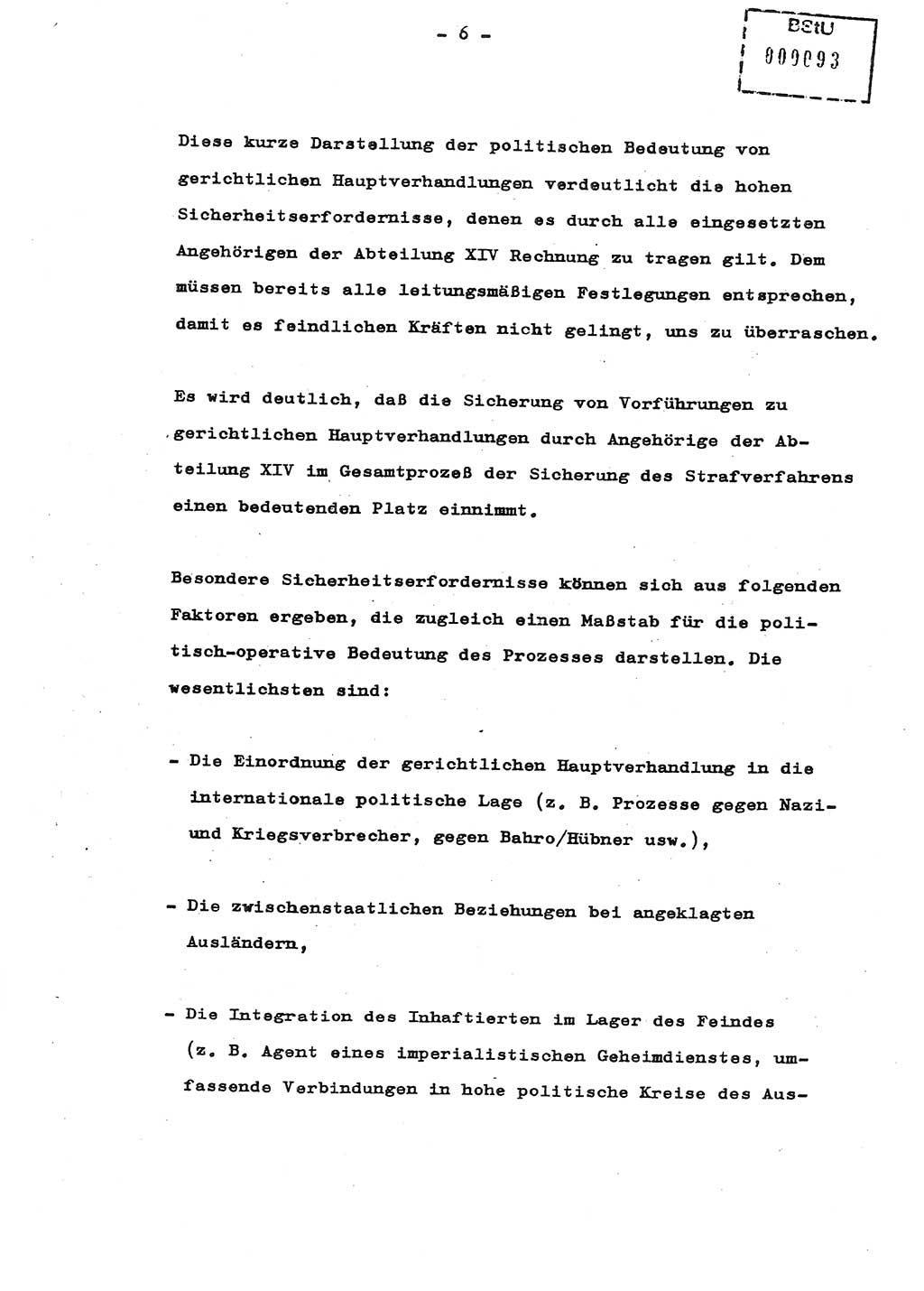 Schulungsmaterial Exemplar-Nr.: 8, Ministerium für Staatssicherheit [Deutsche Demokratische Republik (DDR)], Abteilung (Abt.) ⅩⅣ, Berlin 1987, Seite 6 (Sch.-Mat. Expl. 8 MfS DDR Abt. ⅩⅣ /87 1987, S. 6)