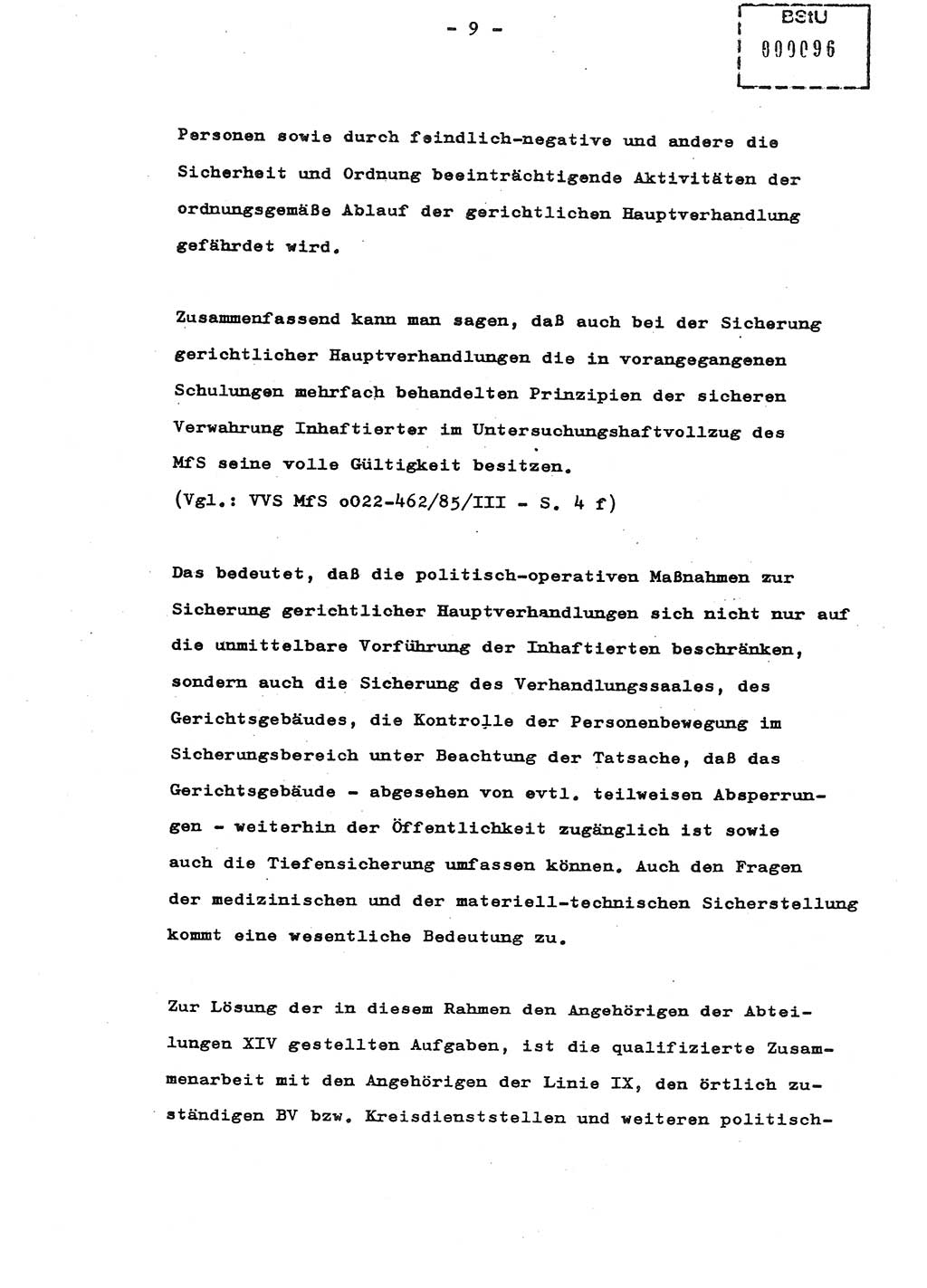 Schulungsmaterial Exemplar-Nr.: 8, Ministerium für Staatssicherheit [Deutsche Demokratische Republik (DDR)], Abteilung (Abt.) ⅩⅣ, Berlin 1987, Seite 9 (Sch.-Mat. Expl. 8 MfS DDR Abt. ⅩⅣ /87 1987, S. 9)