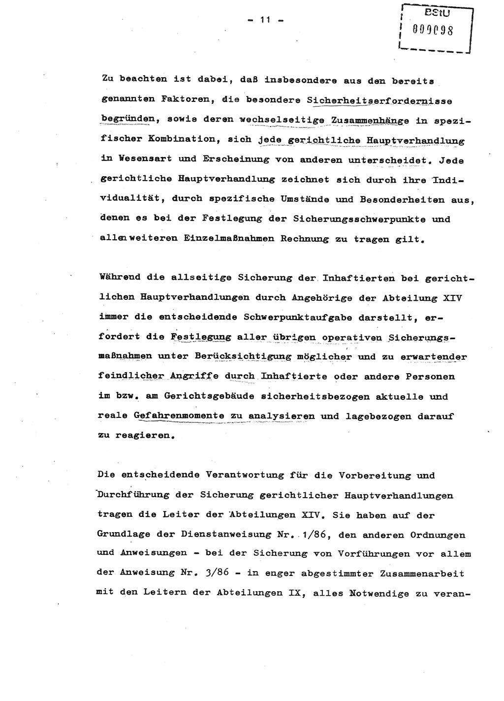 Schulungsmaterial Exemplar-Nr.: 8, Ministerium für Staatssicherheit [Deutsche Demokratische Republik (DDR)], Abteilung (Abt.) ⅩⅣ, Berlin 1987, Seite 11 (Sch.-Mat. Expl. 8 MfS DDR Abt. ⅩⅣ /87 1987, S. 11)