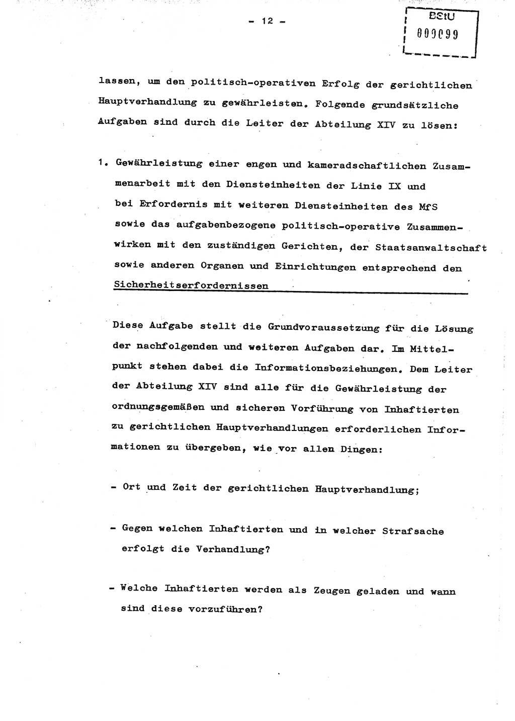 Schulungsmaterial Exemplar-Nr.: 8, Ministerium für Staatssicherheit [Deutsche Demokratische Republik (DDR)], Abteilung (Abt.) ⅩⅣ, Berlin 1987, Seite 12 (Sch.-Mat. Expl. 8 MfS DDR Abt. ⅩⅣ /87 1987, S. 12)