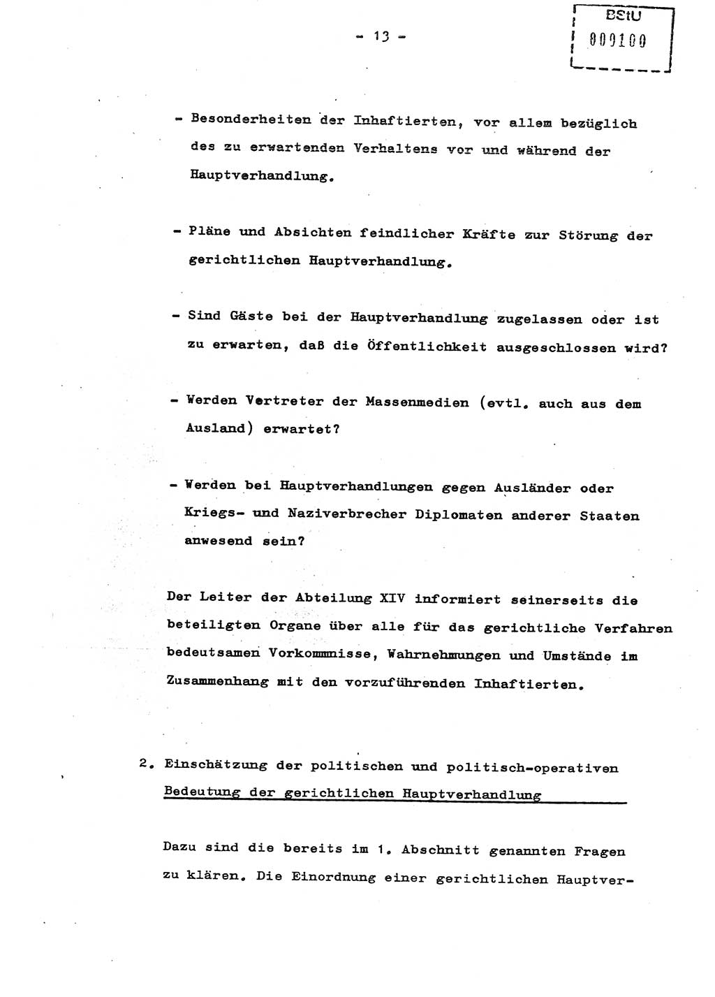 Schulungsmaterial Exemplar-Nr.: 8, Ministerium für Staatssicherheit [Deutsche Demokratische Republik (DDR)], Abteilung (Abt.) ⅩⅣ, Berlin 1987, Seite 13 (Sch.-Mat. Expl. 8 MfS DDR Abt. ⅩⅣ /87 1987, S. 13)
