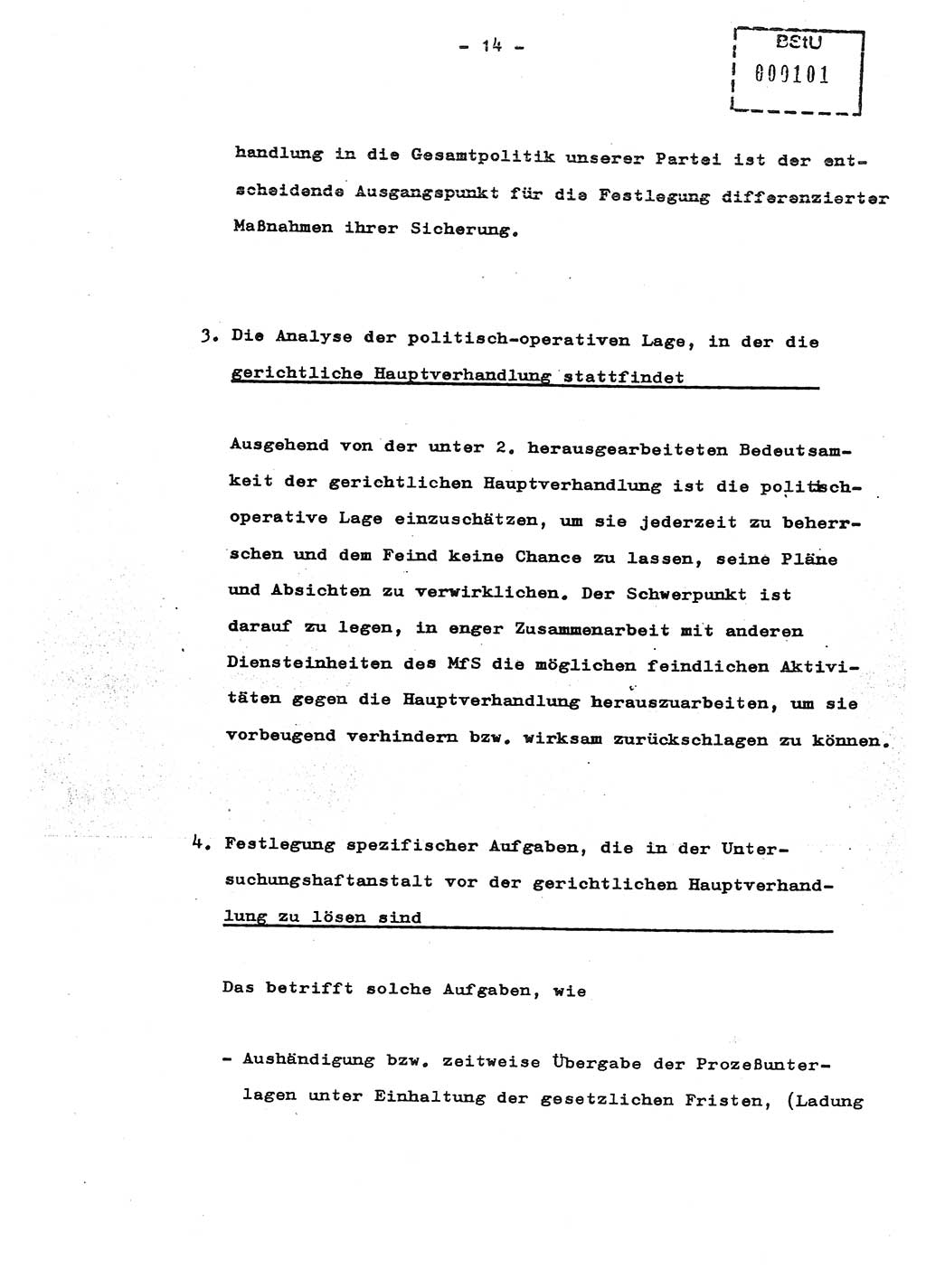 Schulungsmaterial Exemplar-Nr.: 8, Ministerium für Staatssicherheit [Deutsche Demokratische Republik (DDR)], Abteilung (Abt.) ⅩⅣ, Berlin 1987, Seite 14 (Sch.-Mat. Expl. 8 MfS DDR Abt. ⅩⅣ /87 1987, S. 14)